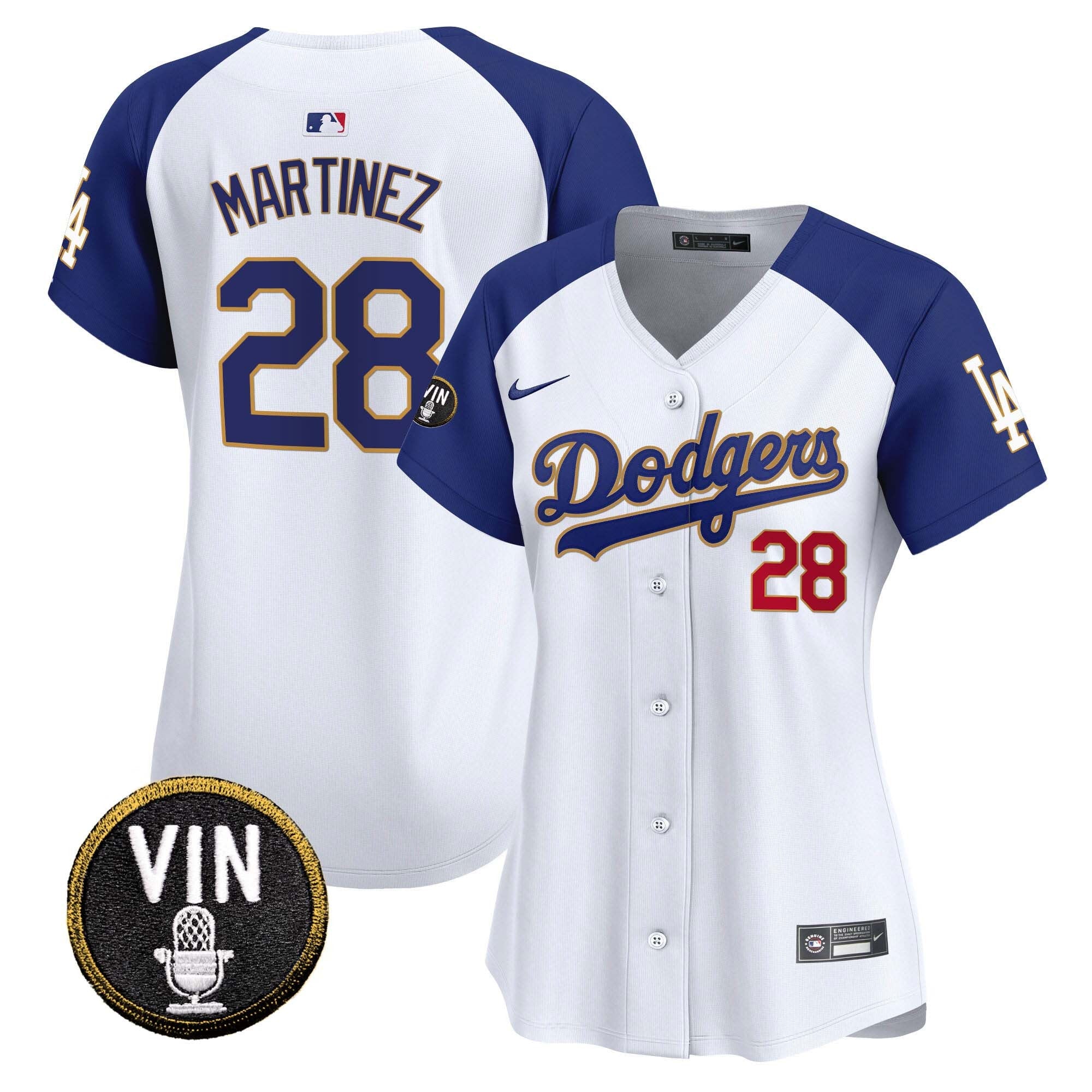 Women’s Vin Scully Patch Gold Trim Vapor Premier Limited Jersey