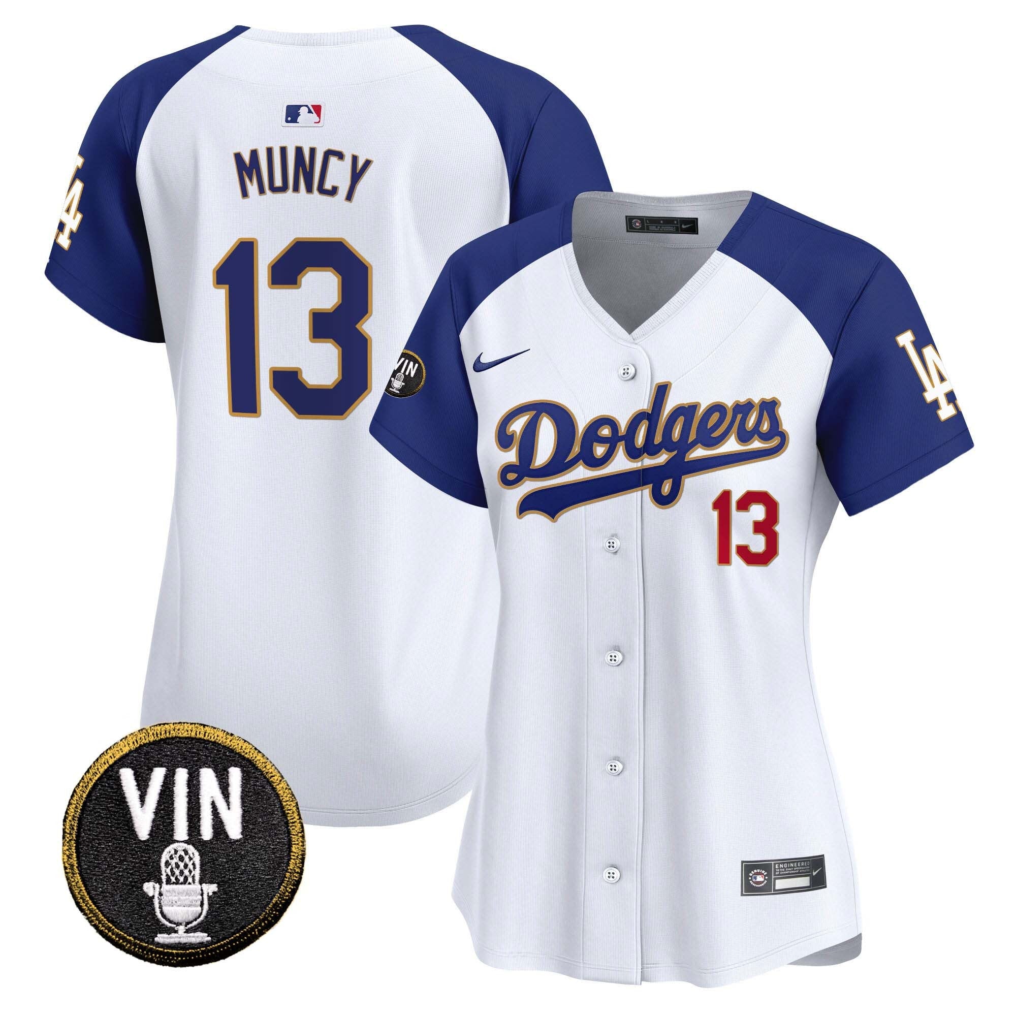 Women’s Vin Scully Patch Gold Trim Vapor Premier Limited Jersey