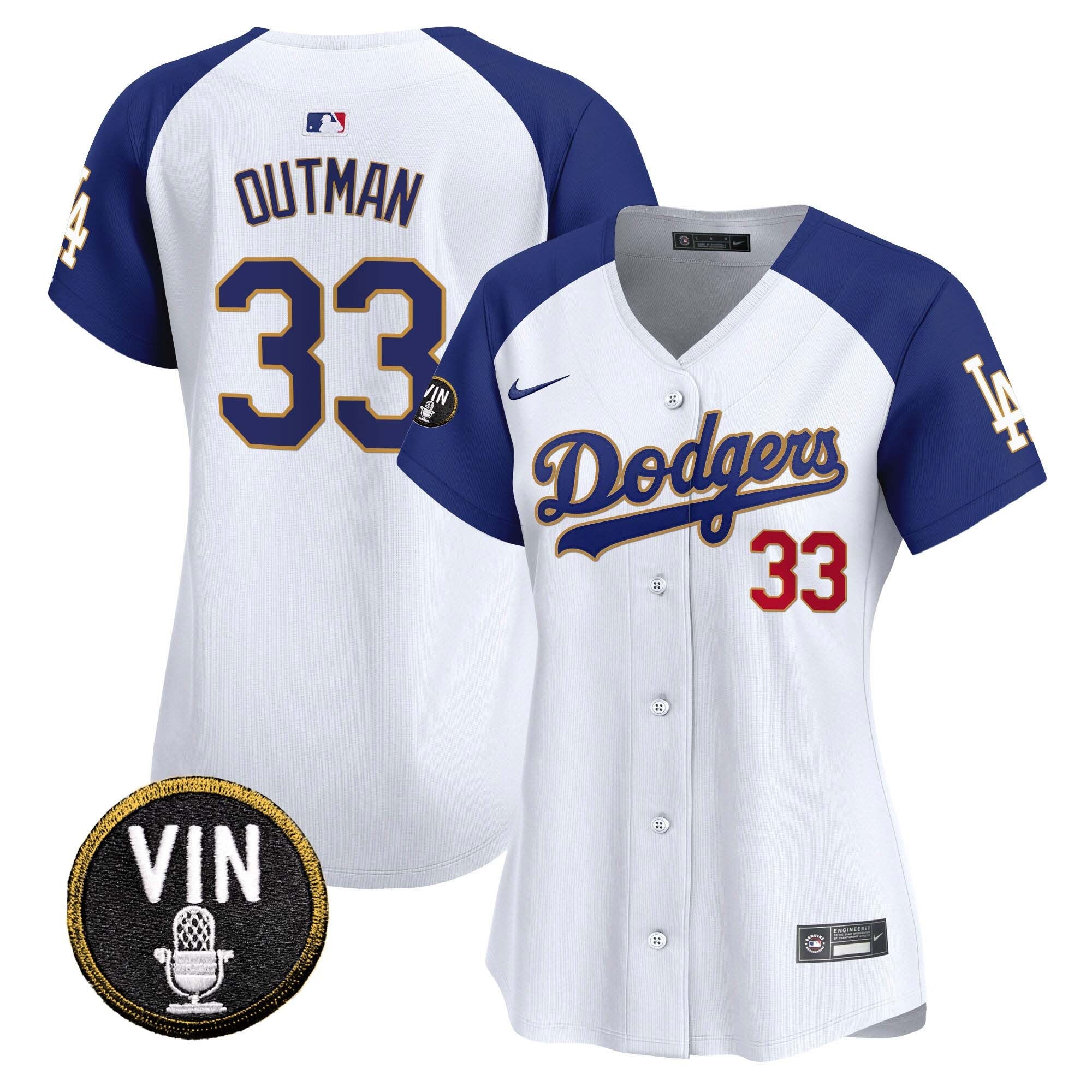 Women’s Vin Scully Patch Gold Trim Vapor Premier Limited Jersey