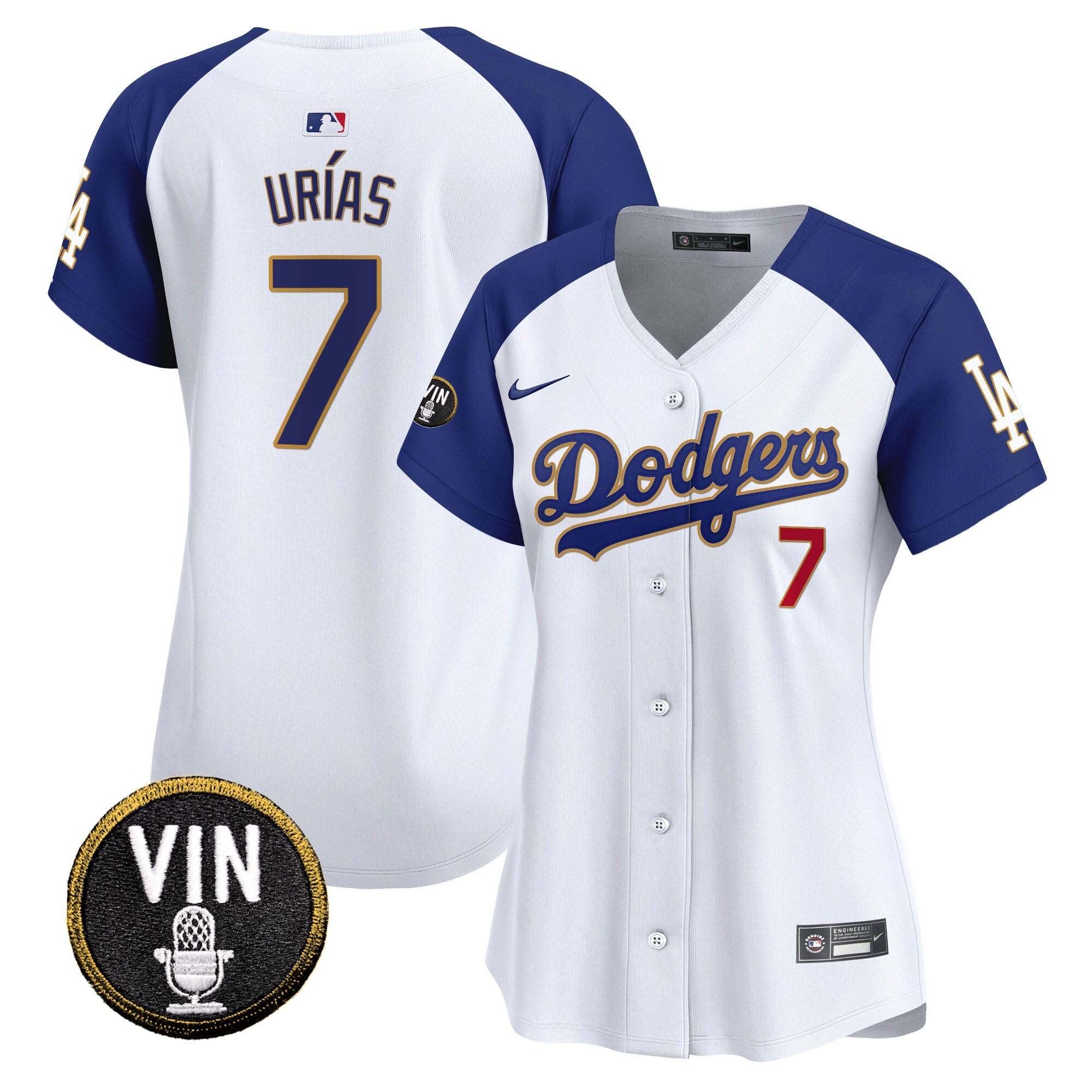 Women’s Vin Scully Patch Gold Trim Vapor Premier Limited Jersey
