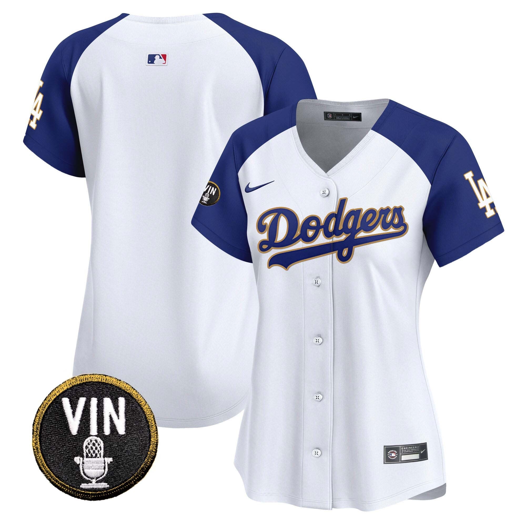 Women’s Vin Scully Patch Gold Trim Vapor Premier Limited Jersey