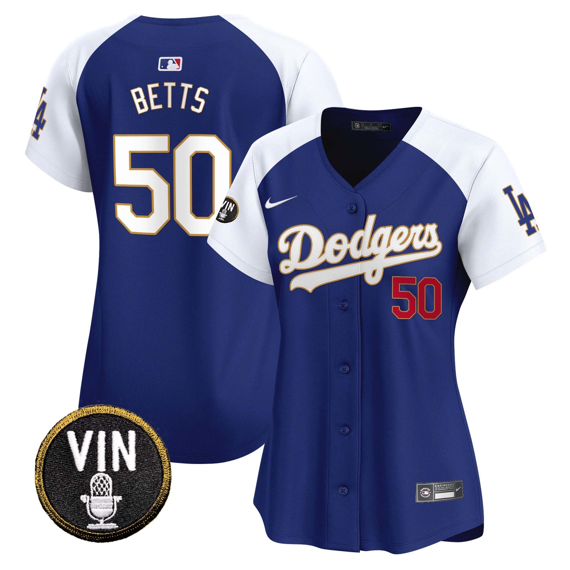 Women’s Vin Scully Patch Gold Trim Vapor Premier Limited Jersey