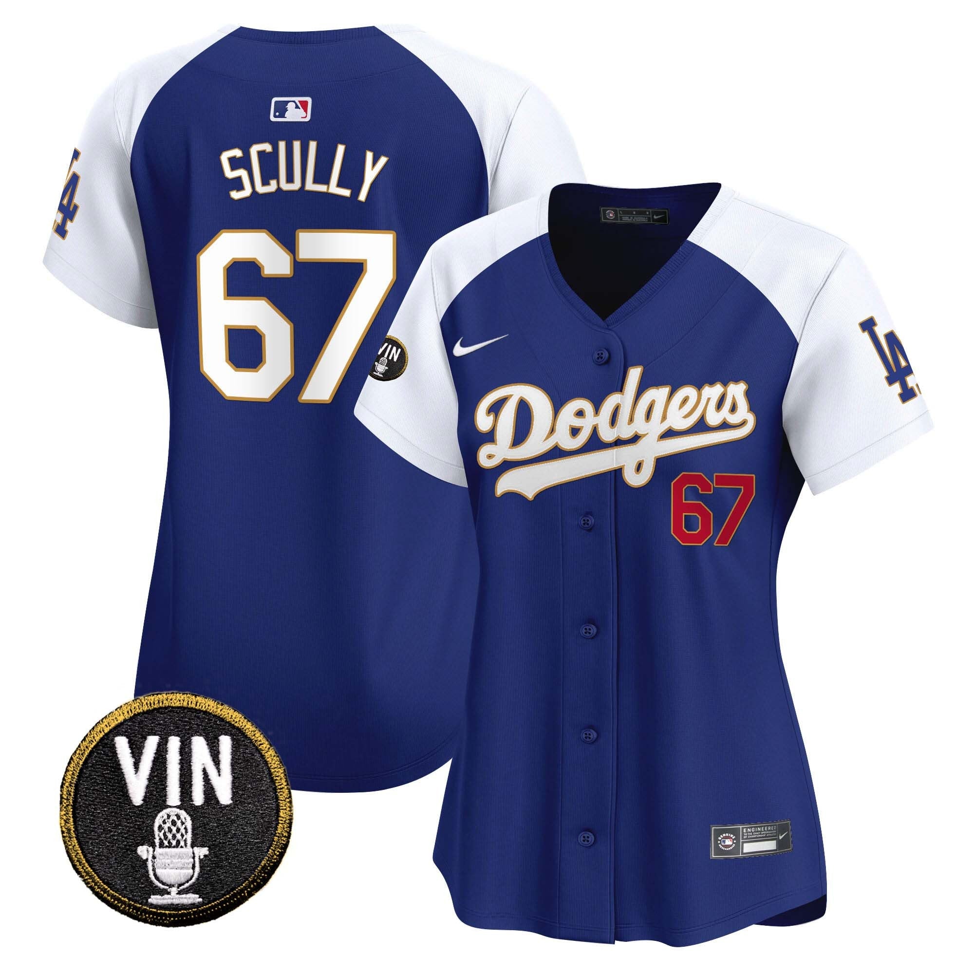 Women’s Vin Scully Patch Gold Trim Vapor Premier Limited Jersey