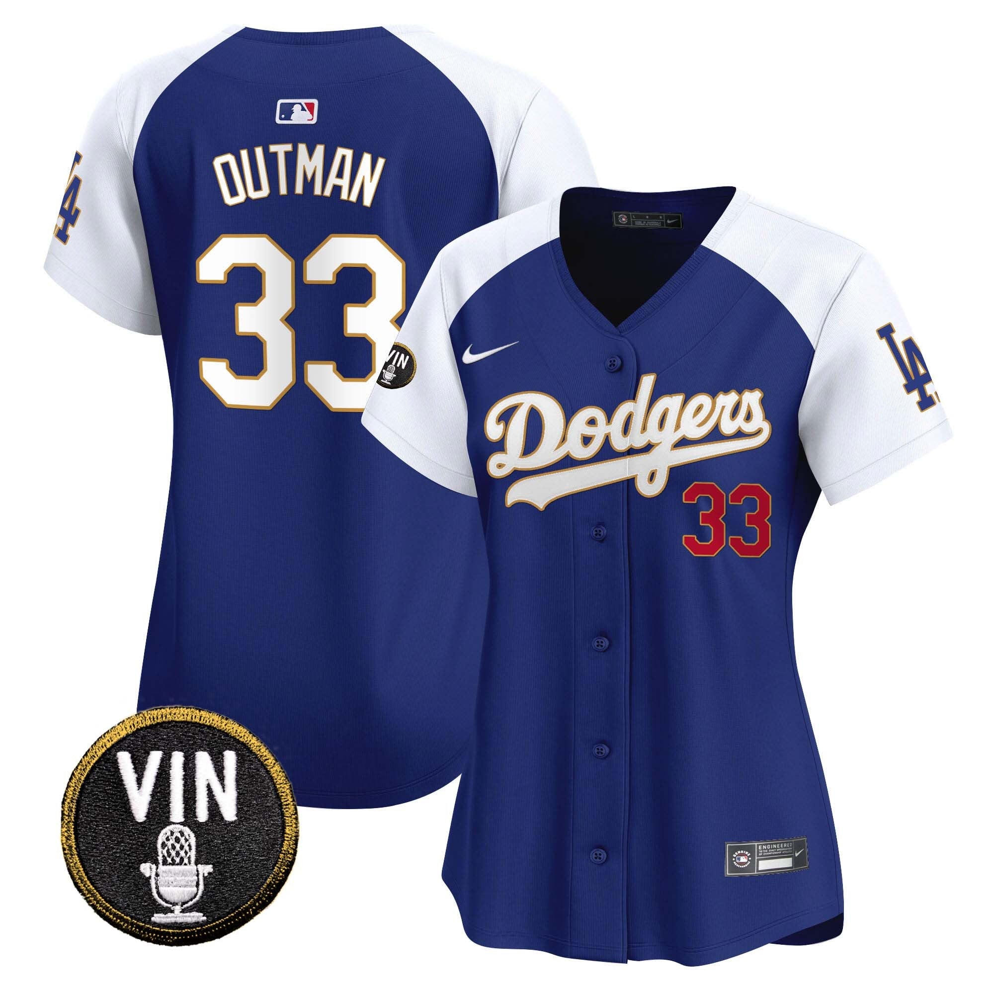 Women’s Vin Scully Patch Gold Trim Vapor Premier Limited Jersey