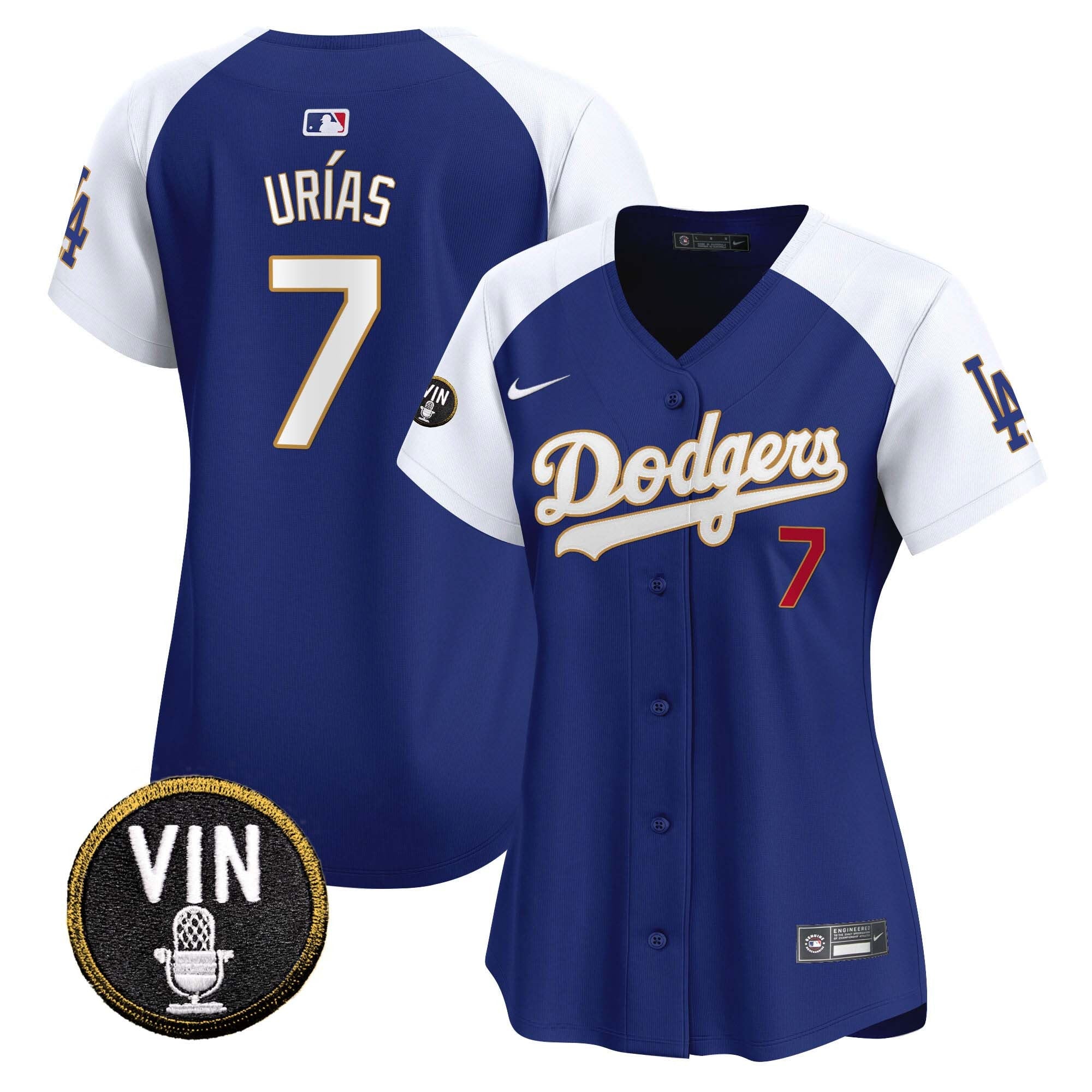 Women’s Vin Scully Patch Gold Trim Vapor Premier Limited Jersey
