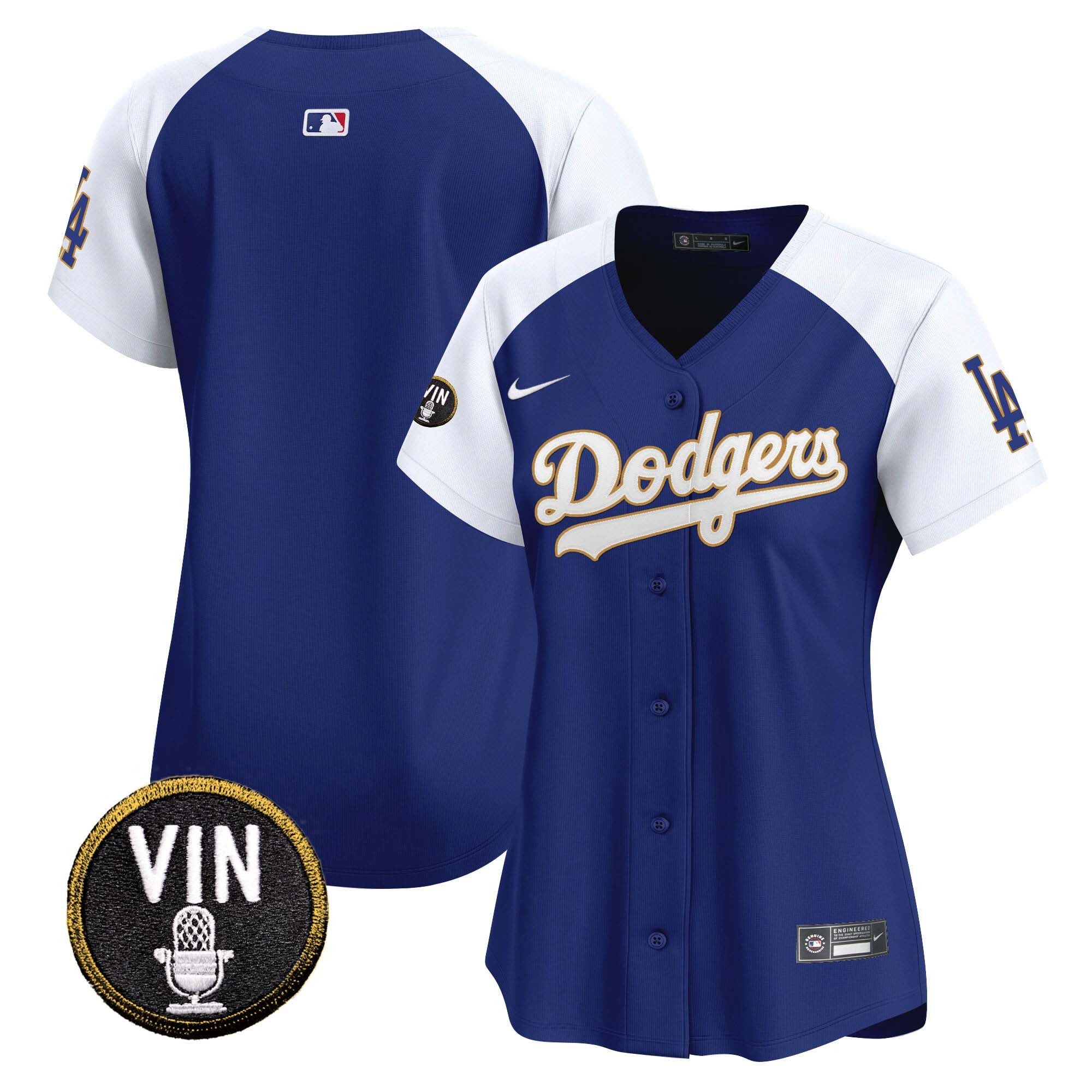 Women’s Vin Scully Patch Gold Trim Vapor Premier Limited Jersey