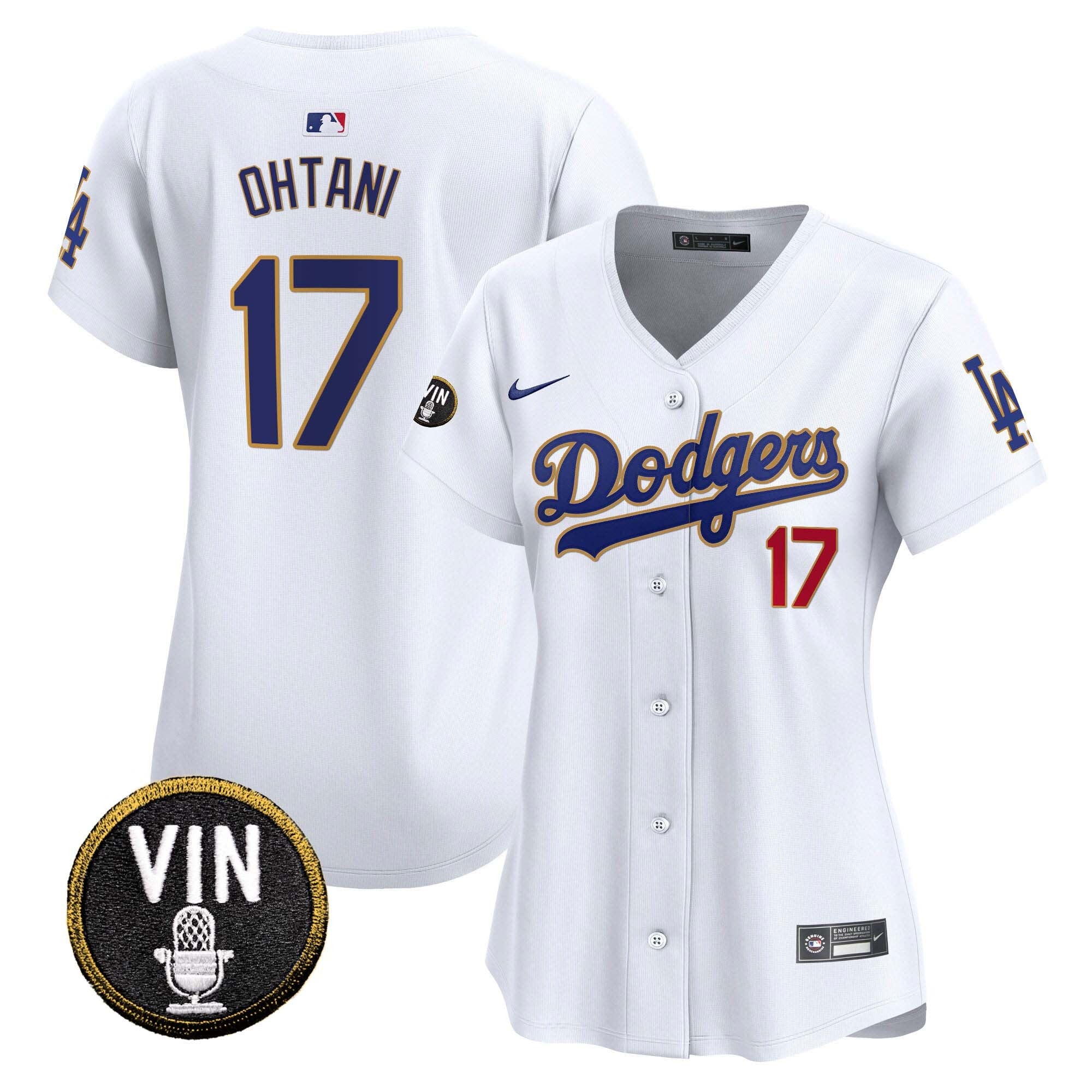 Women’s Vin Scully Patch Gold Trim Vapor Premier Limited Jersey