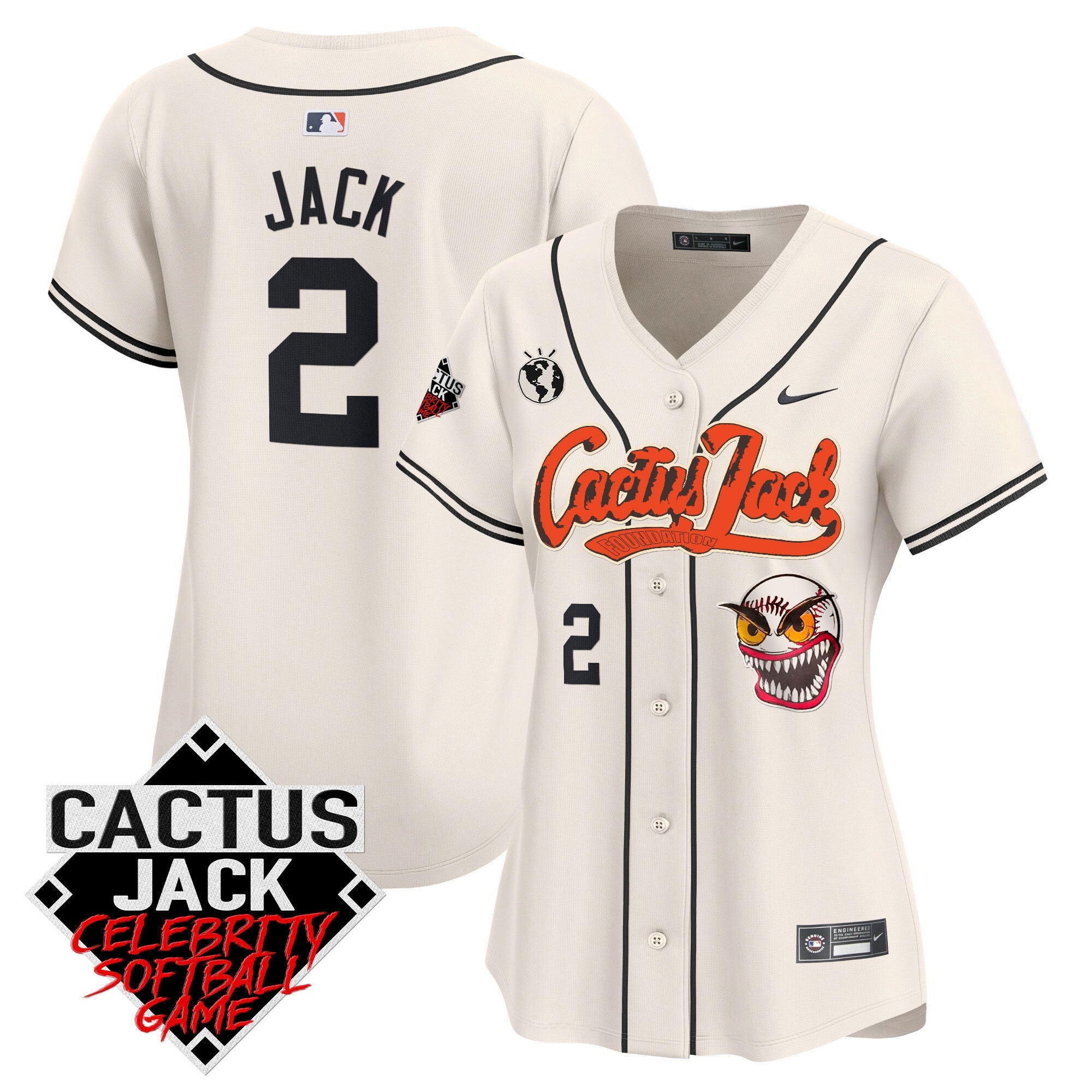 Women’s Cactus Jack Celebrity Softball Game Patch Vapor Premier Limited Jersey