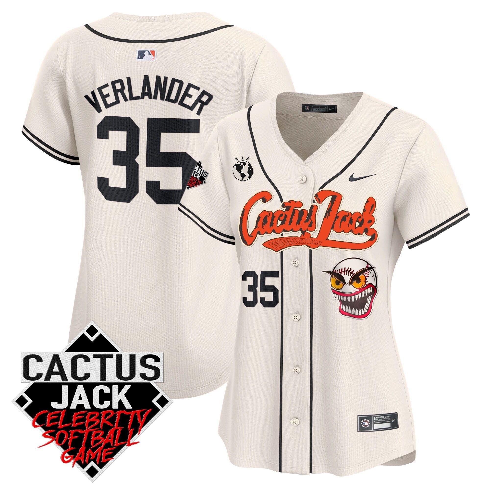 Women’s Cactus Jack Celebrity Softball Game Patch Vapor Premier Limited Jersey