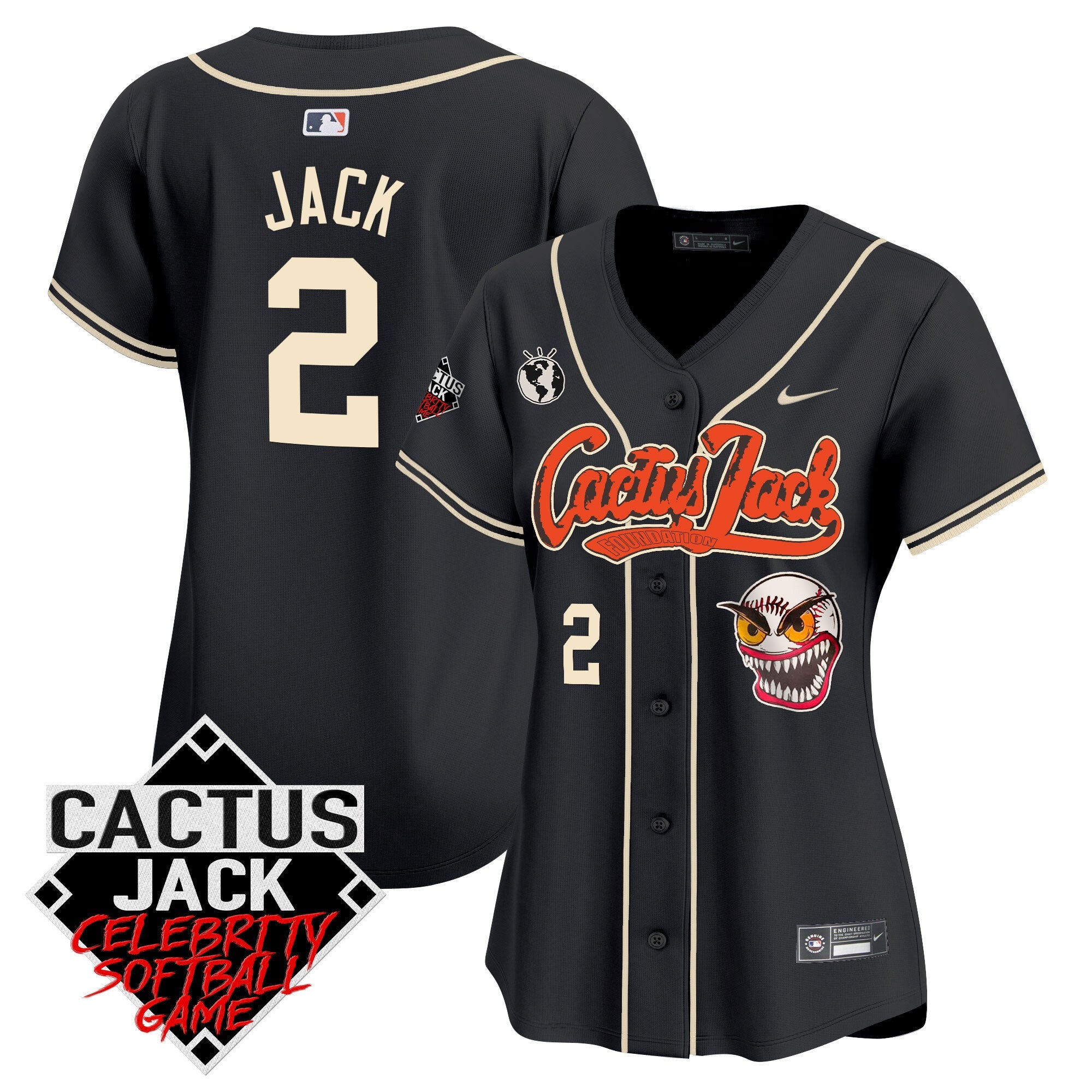 Women’s Cactus Jack Celebrity Softball Game Patch Vapor Premier Limited Jersey