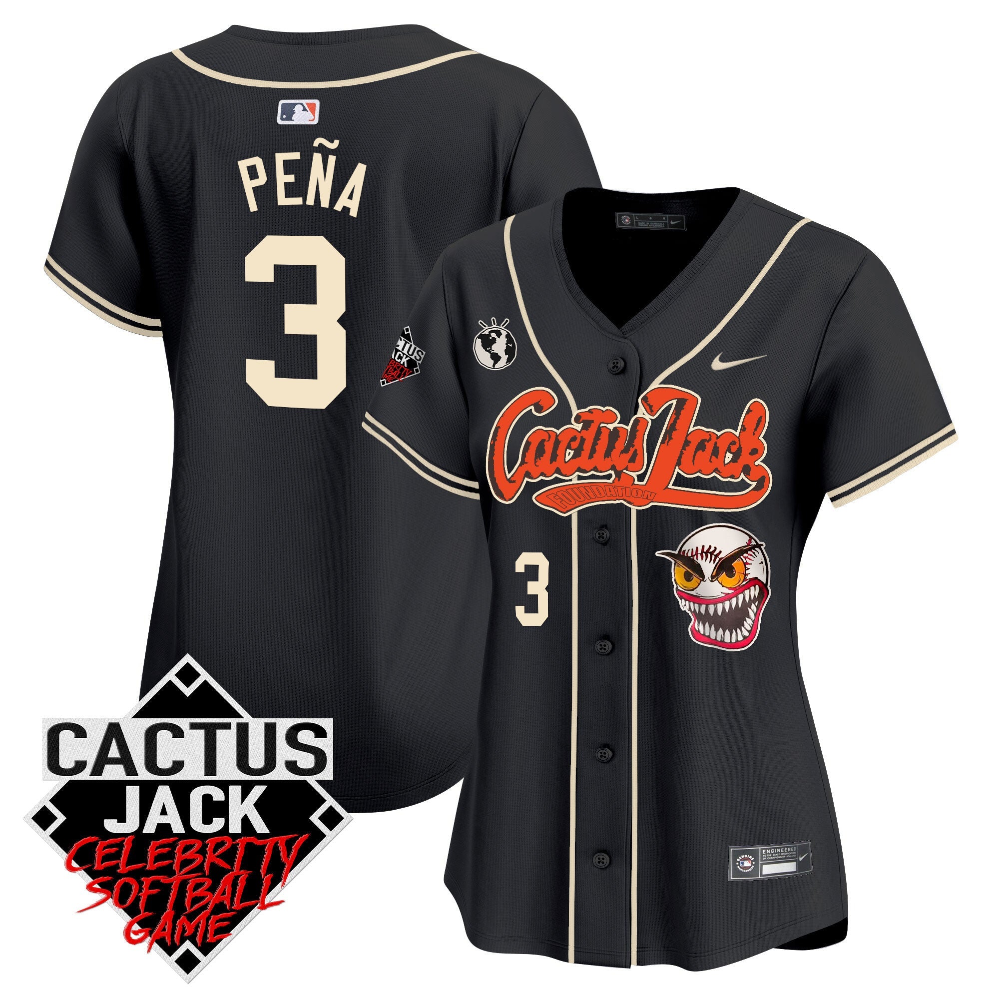 Women’s Cactus Jack Celebrity Softball Game Patch Vapor Premier Limited Jersey