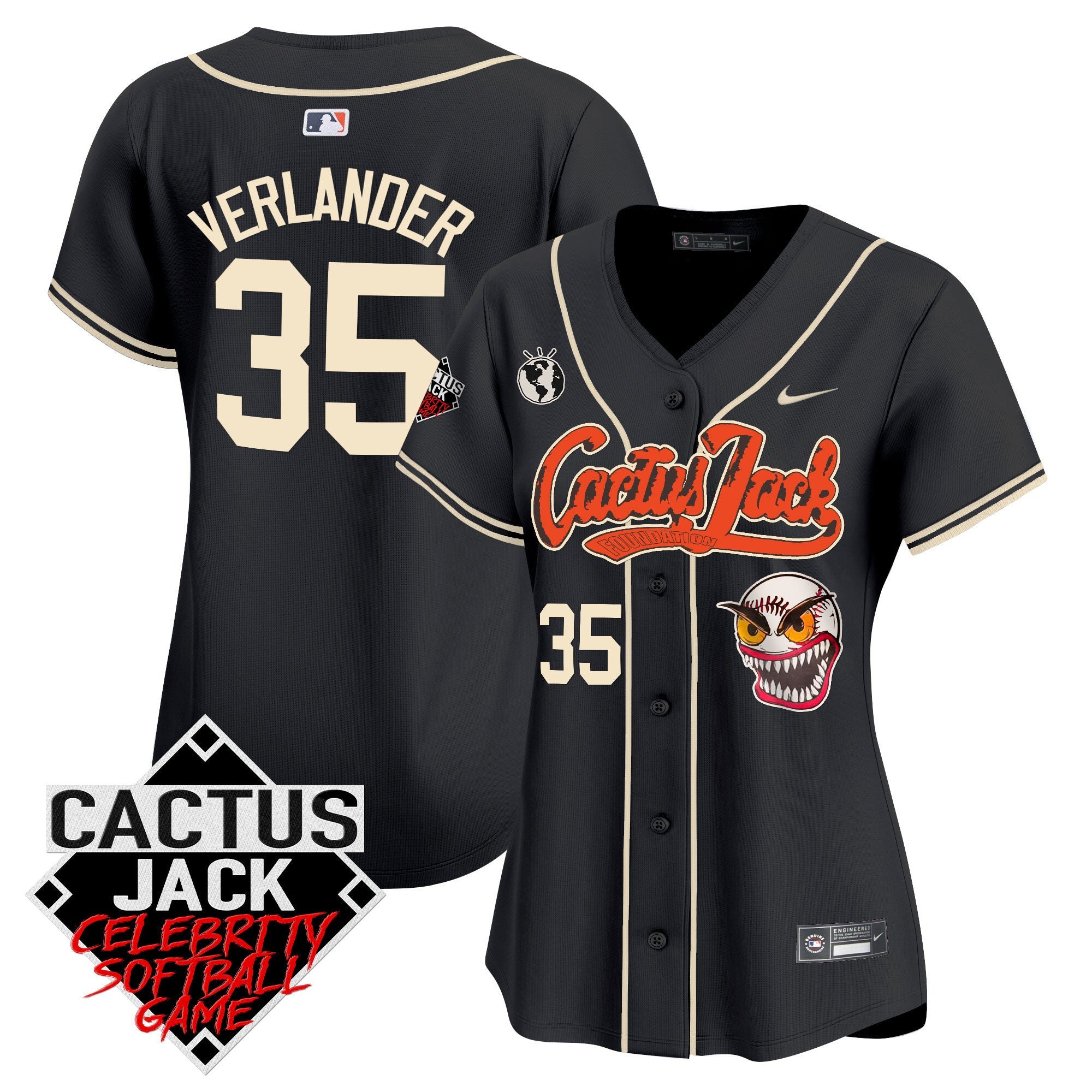 Women’s Cactus Jack Celebrity Softball Game Patch Vapor Premier Limited Jersey