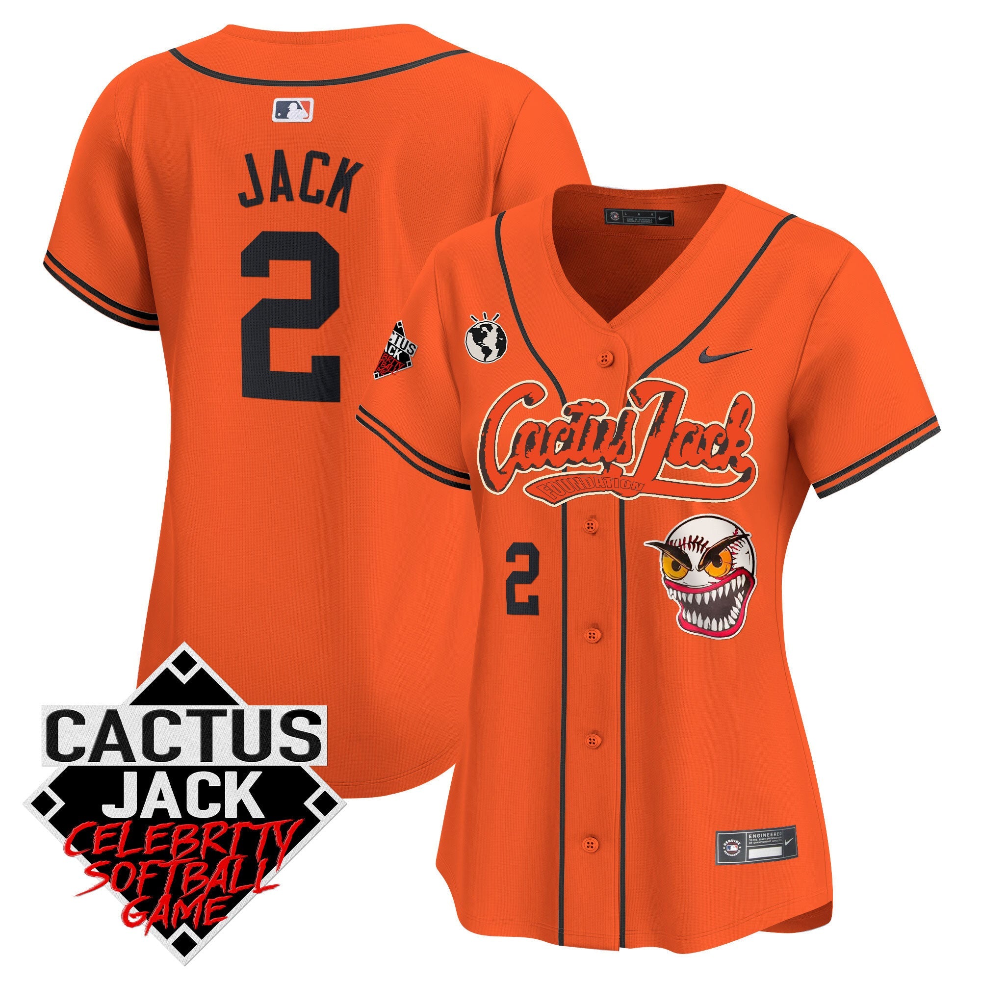 Women’s Cactus Jack Celebrity Softball Game Patch Vapor Premier Limited Jersey
