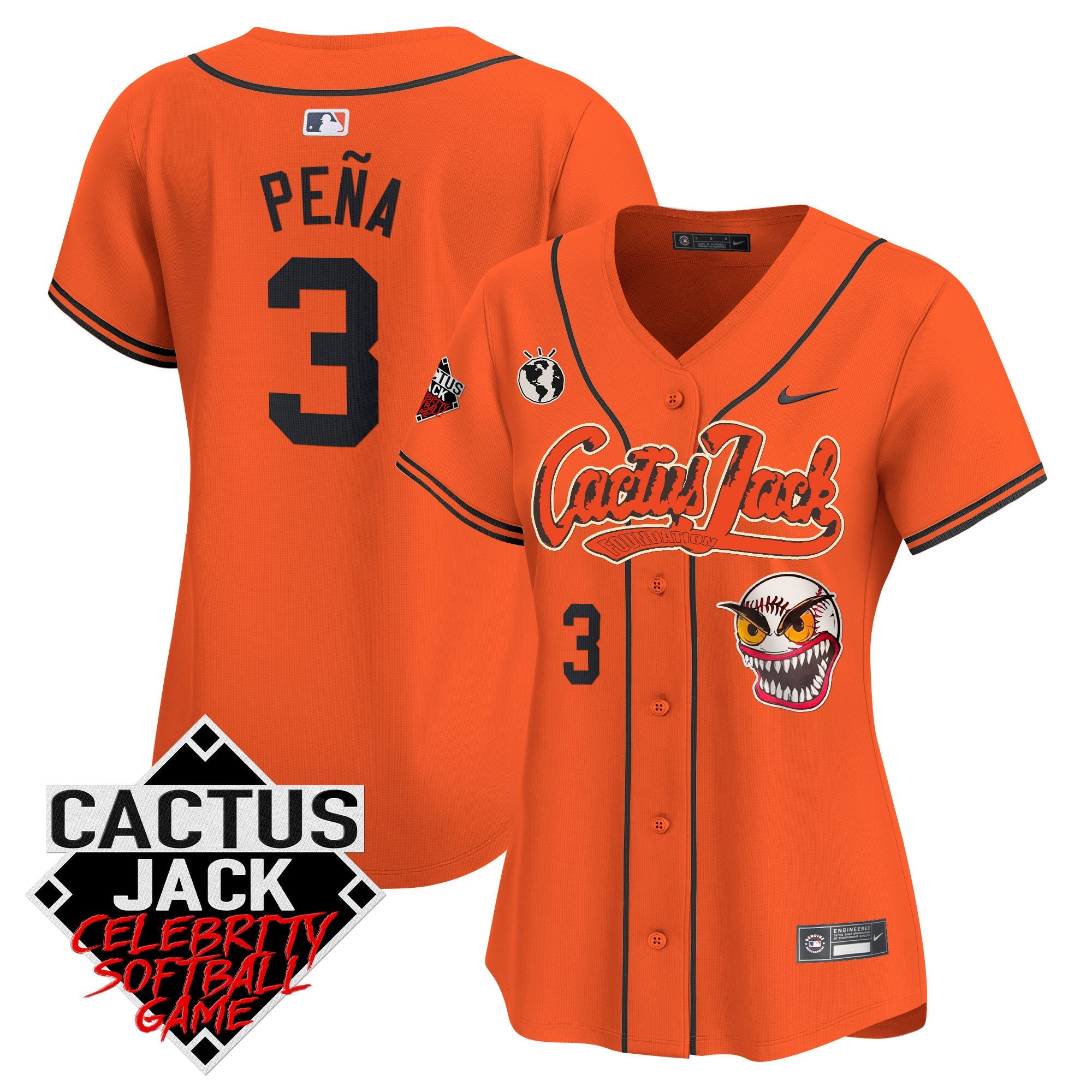 Women’s Cactus Jack Celebrity Softball Game Patch Vapor Premier Limited Jersey