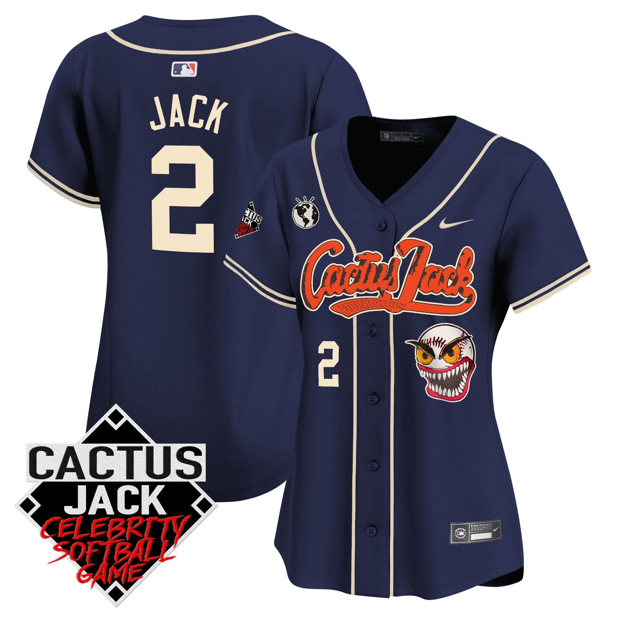 Women’s Cactus Jack Celebrity Softball Game Patch Vapor Premier Limited Jersey