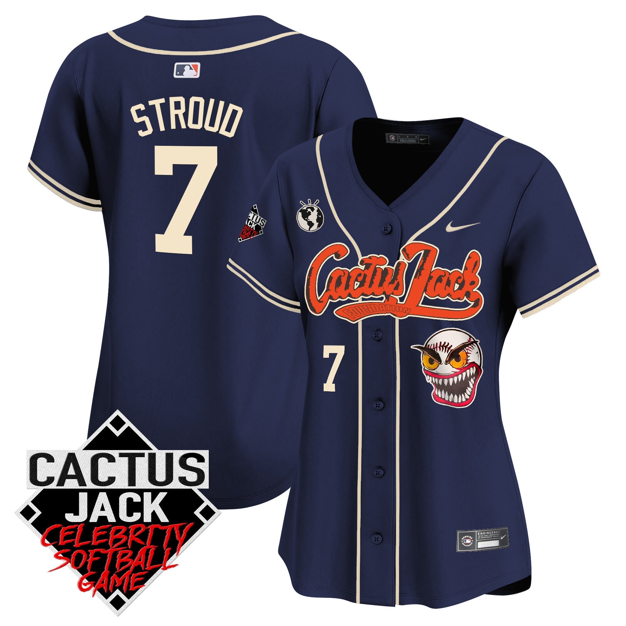 Women’s Cactus Jack Celebrity Softball Game Patch Vapor Premier Limited Jersey