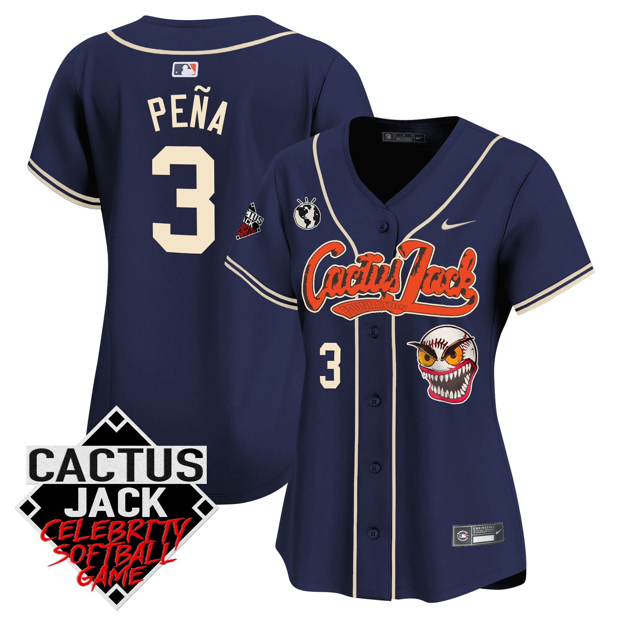 Women’s Cactus Jack Celebrity Softball Game Patch Vapor Premier Limited Jersey