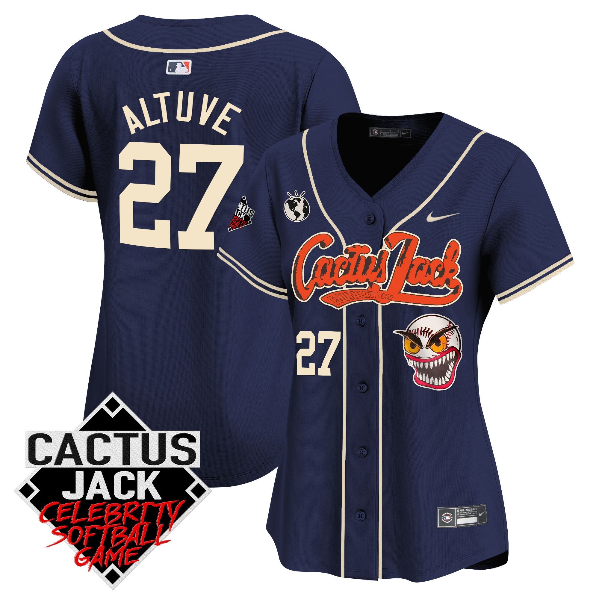 Women’s Cactus Jack Celebrity Softball Game Patch Vapor Premier Limited Jersey