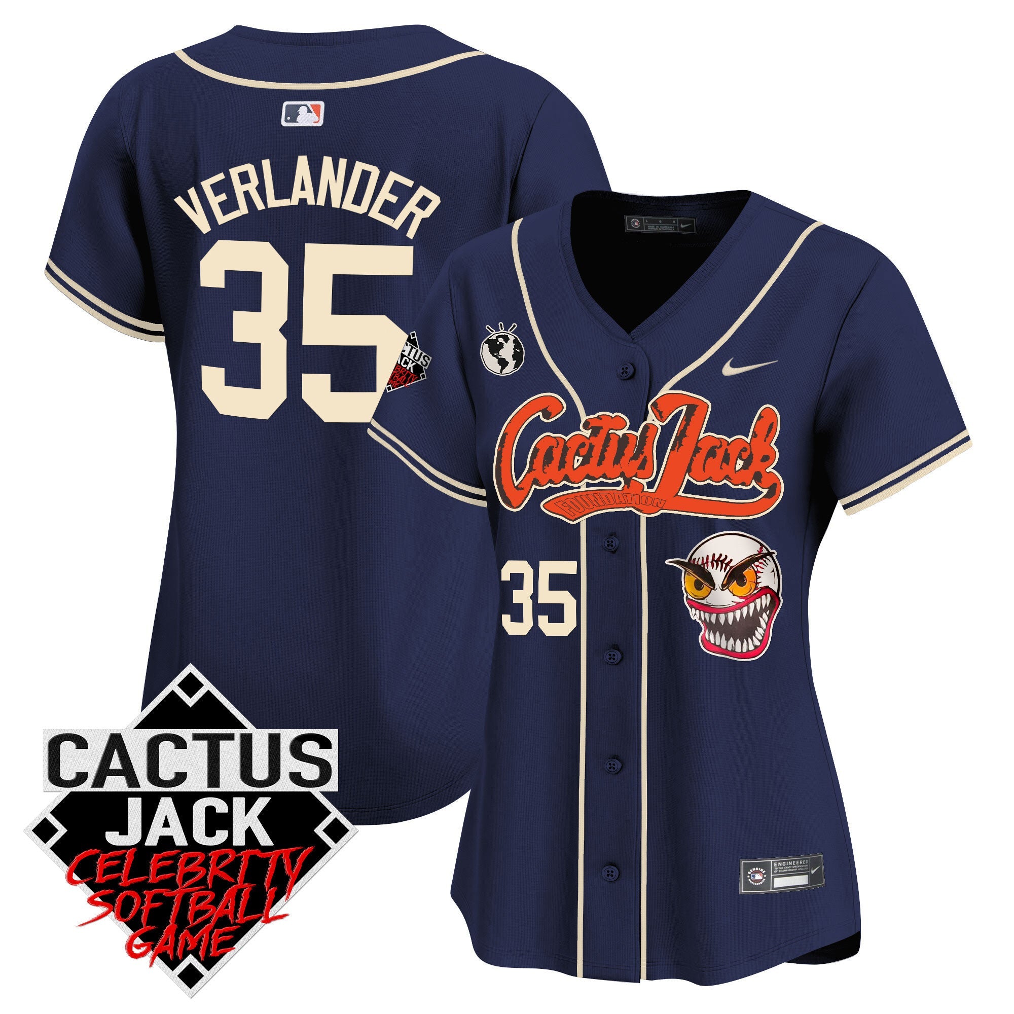 Women’s Cactus Jack Celebrity Softball Game Patch Vapor Premier Limited Jersey