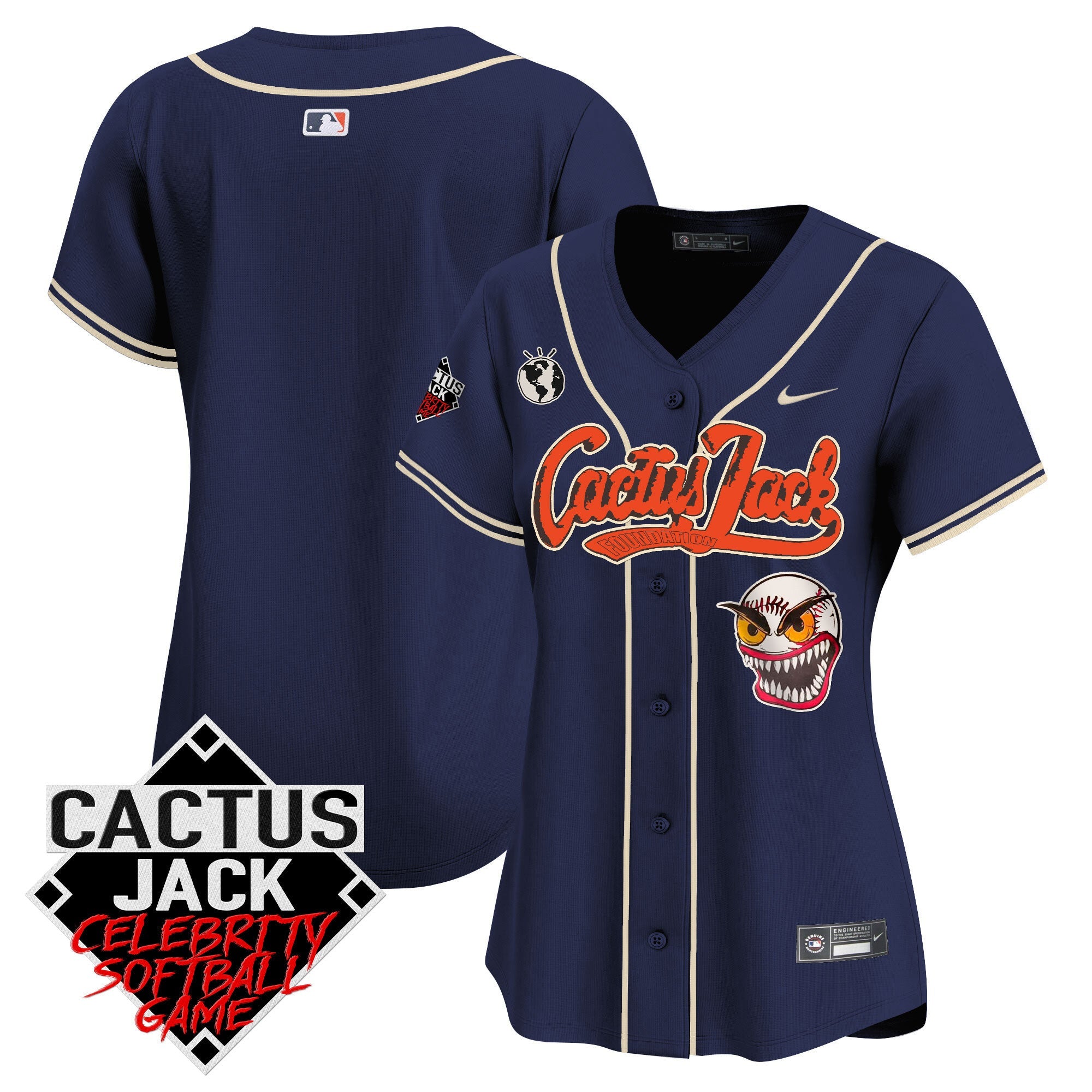 Women’s Cactus Jack Celebrity Softball Game Patch Vapor Premier Limited Jersey
