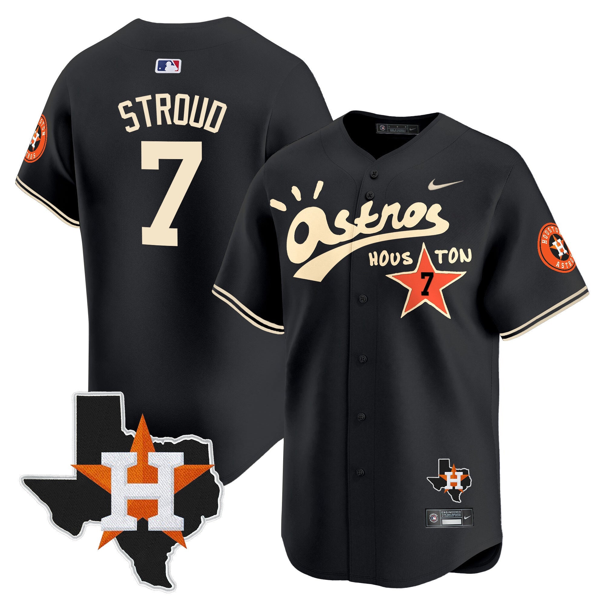 Men’s Houston Cactus Jack Style Vapor Premier Limited Jersey – Stitched