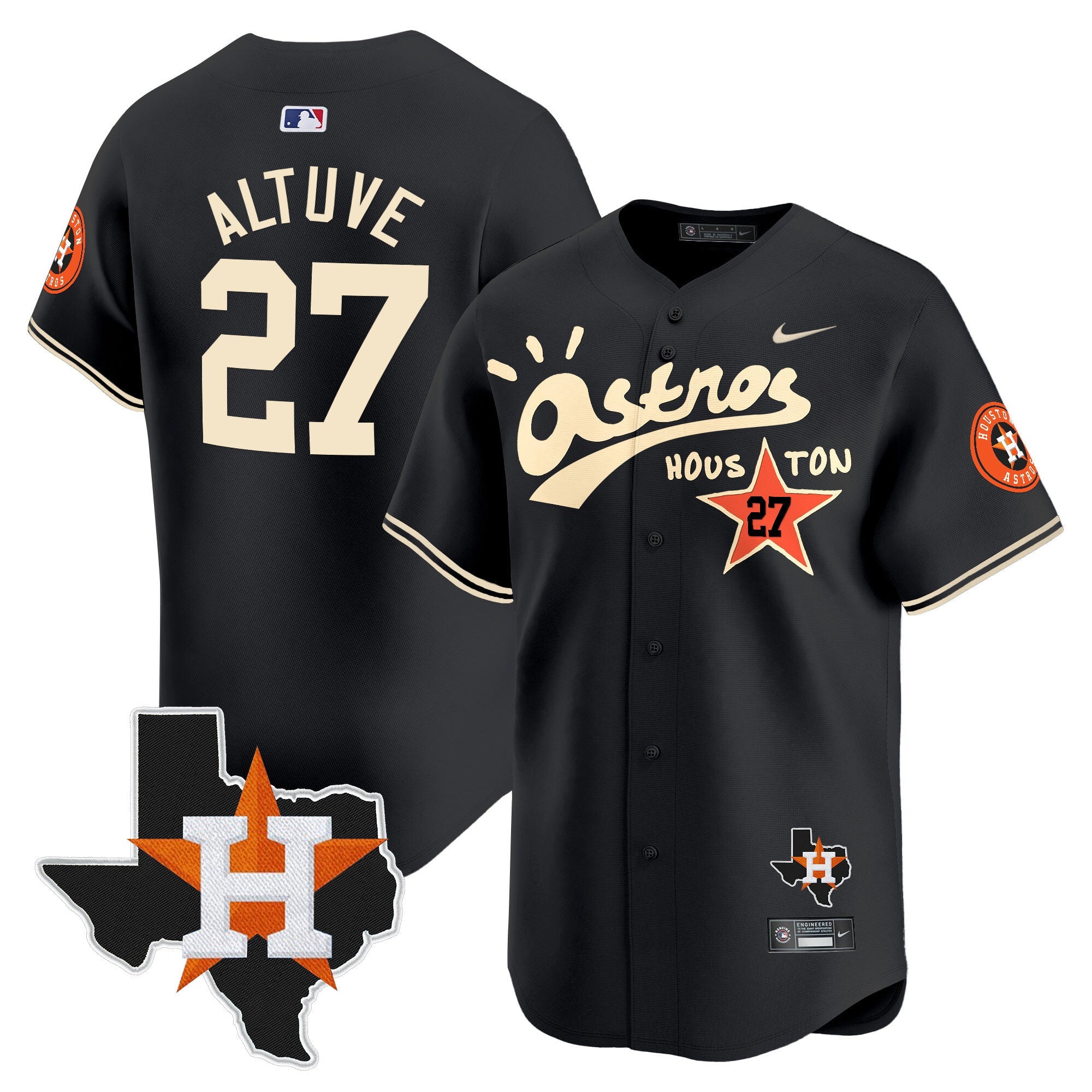 Men’s Houston Cactus Jack Style Vapor Premier Limited Jersey – Stitched