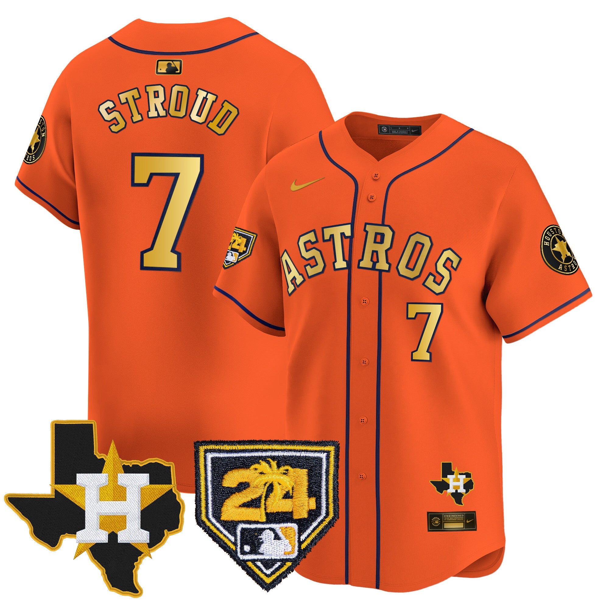 Men’s Houston 2024 Spring Training & Texas Patch Vapor Premier Limited Jersey