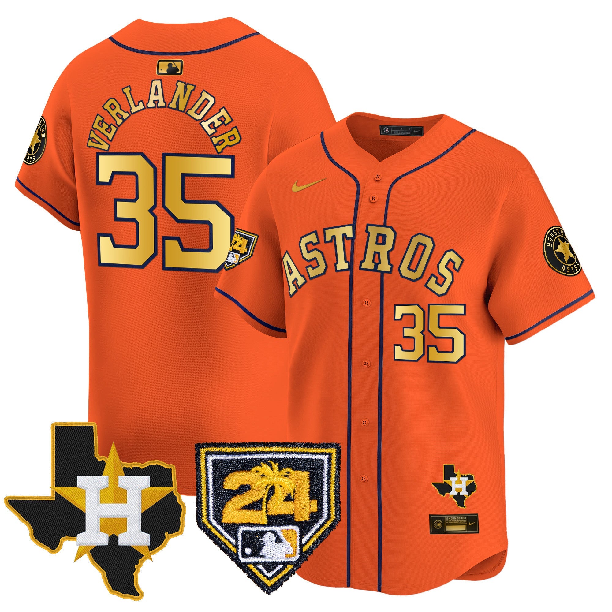 Men’s Houston 2024 Spring Training & Texas Patch Vapor Premier Limited Jersey