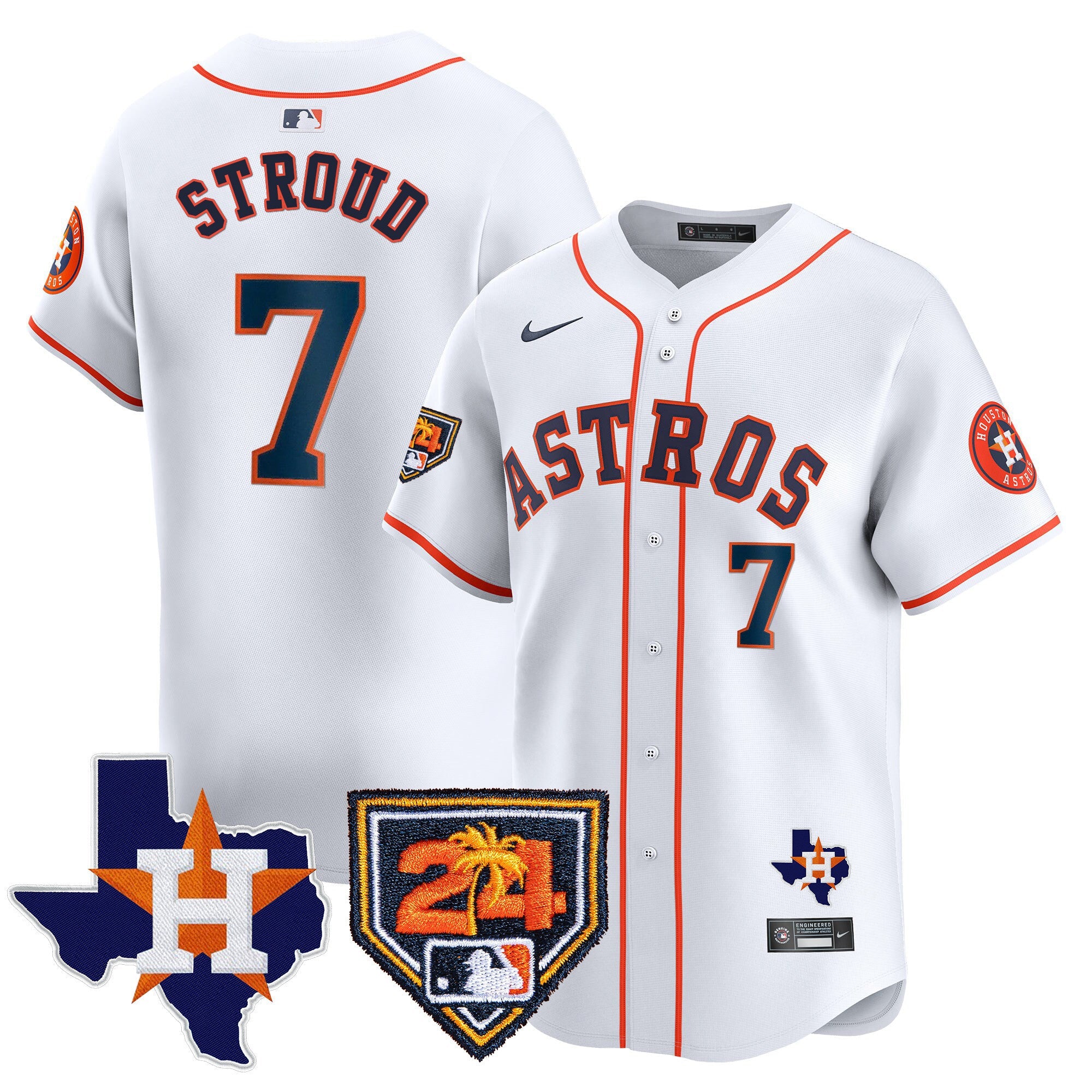 Men’s Houston 2024 Spring Training & Texas Patch Vapor Premier Limited Jersey