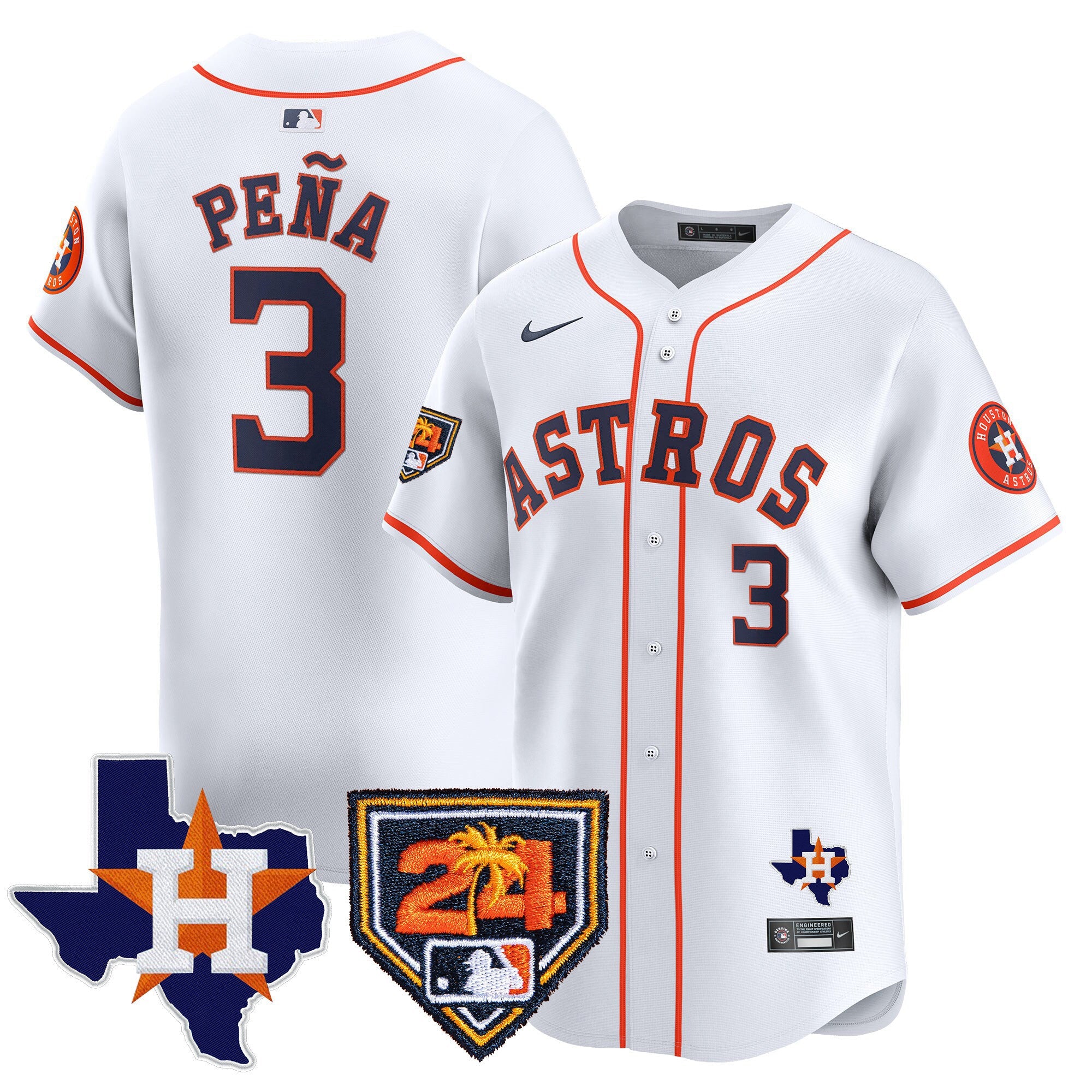 Men’s Houston 2024 Spring Training & Texas Patch Vapor Premier Limited Jersey