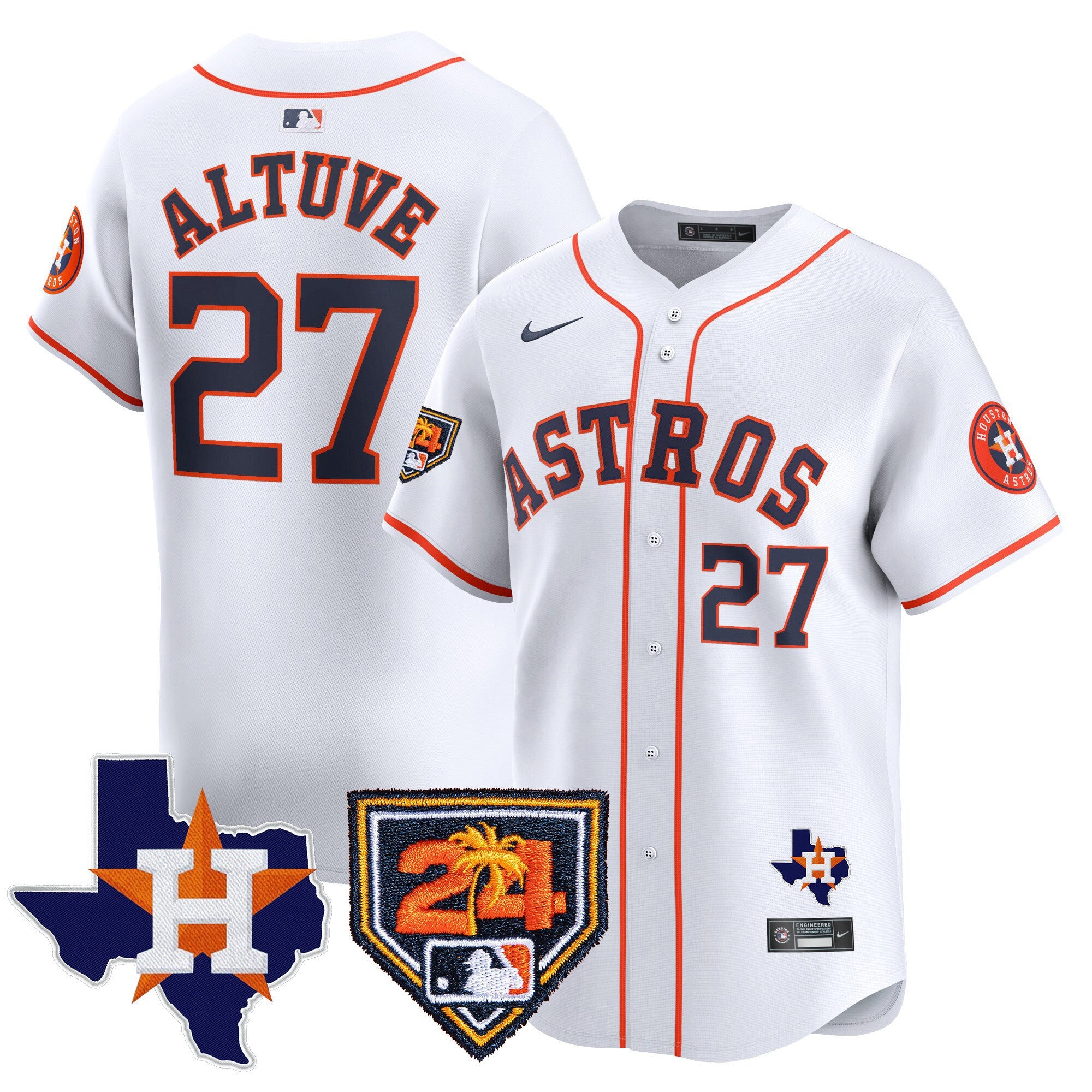 Men’s Houston 2024 Spring Training & Texas Patch Vapor Premier Limited Jersey