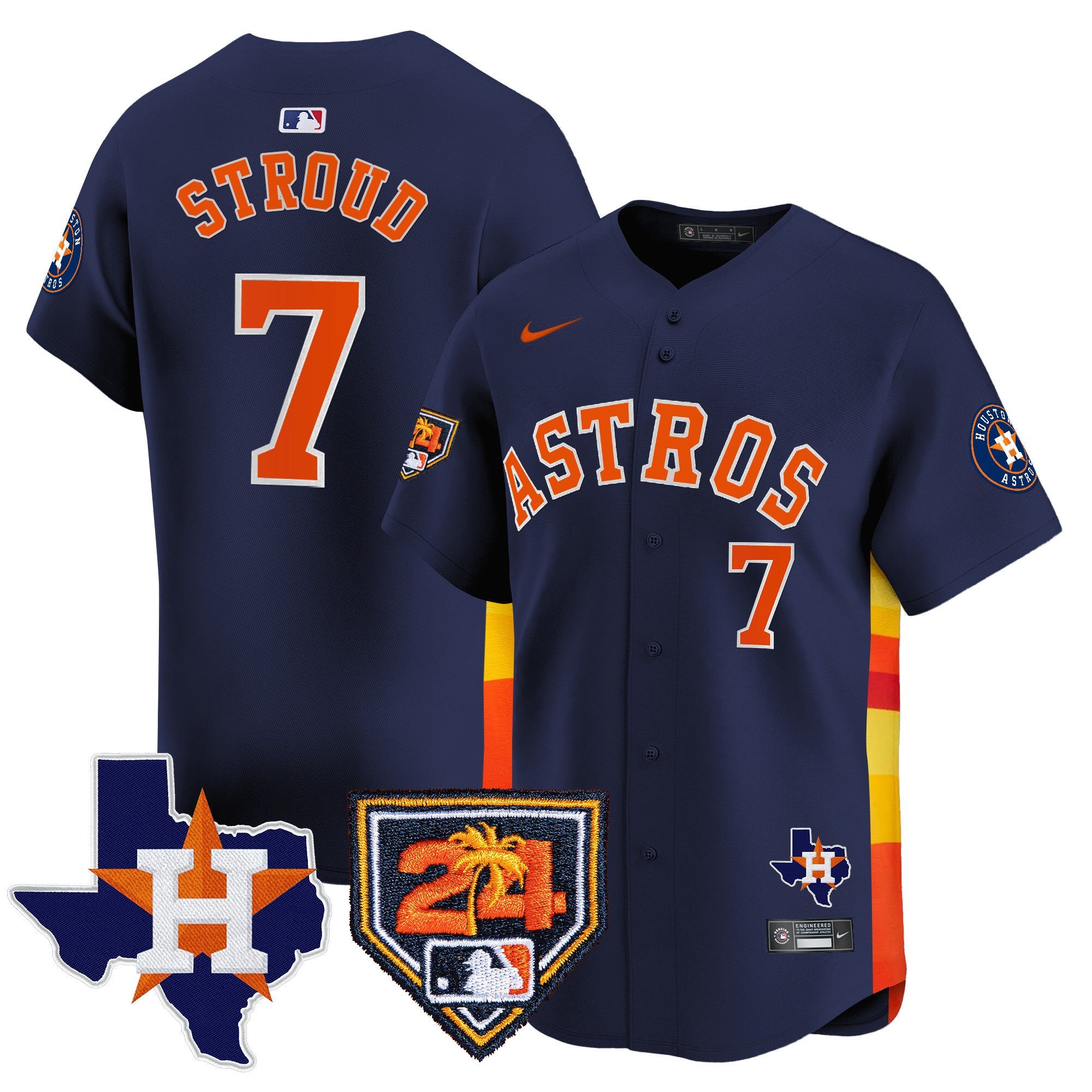 Men’s Houston 2024 Spring Training & Texas Patch Vapor Premier Limited Jersey