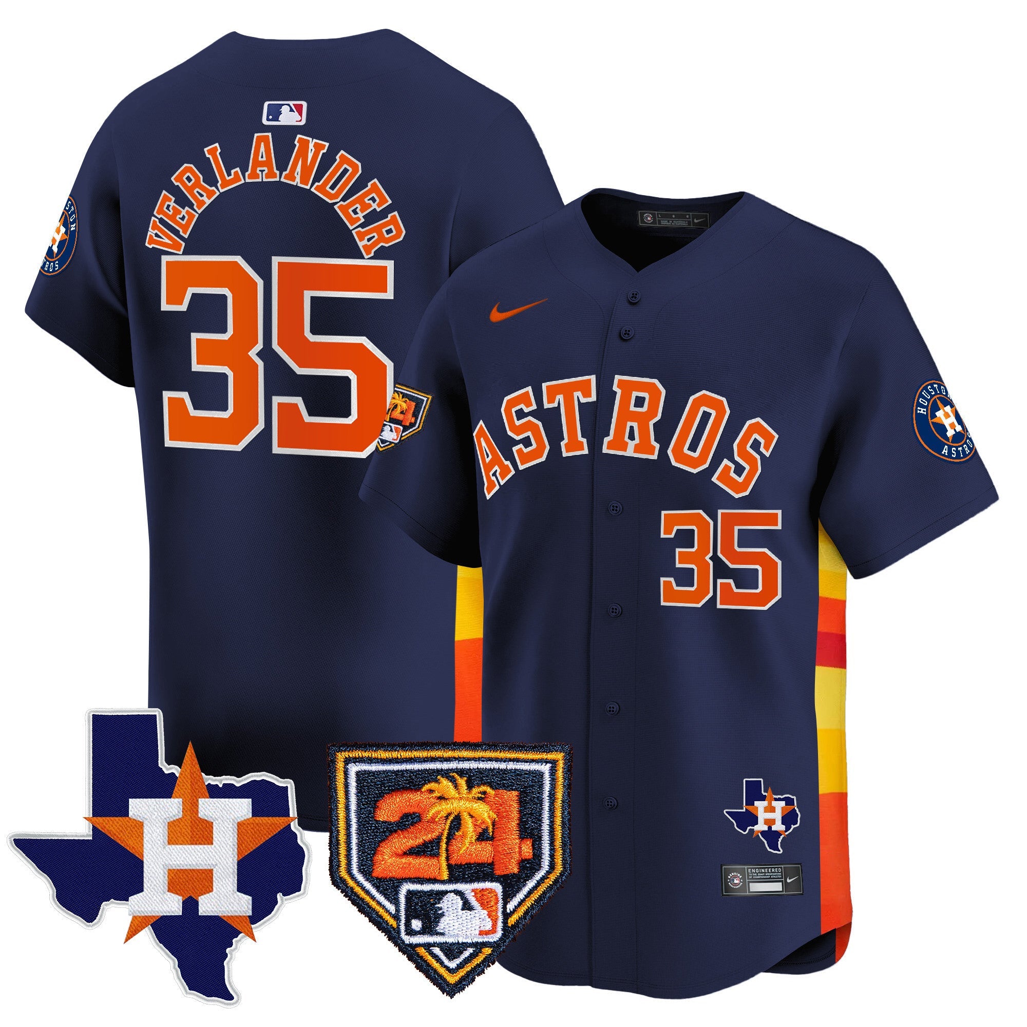 Men’s Houston 2024 Spring Training & Texas Patch Vapor Premier Limited Jersey