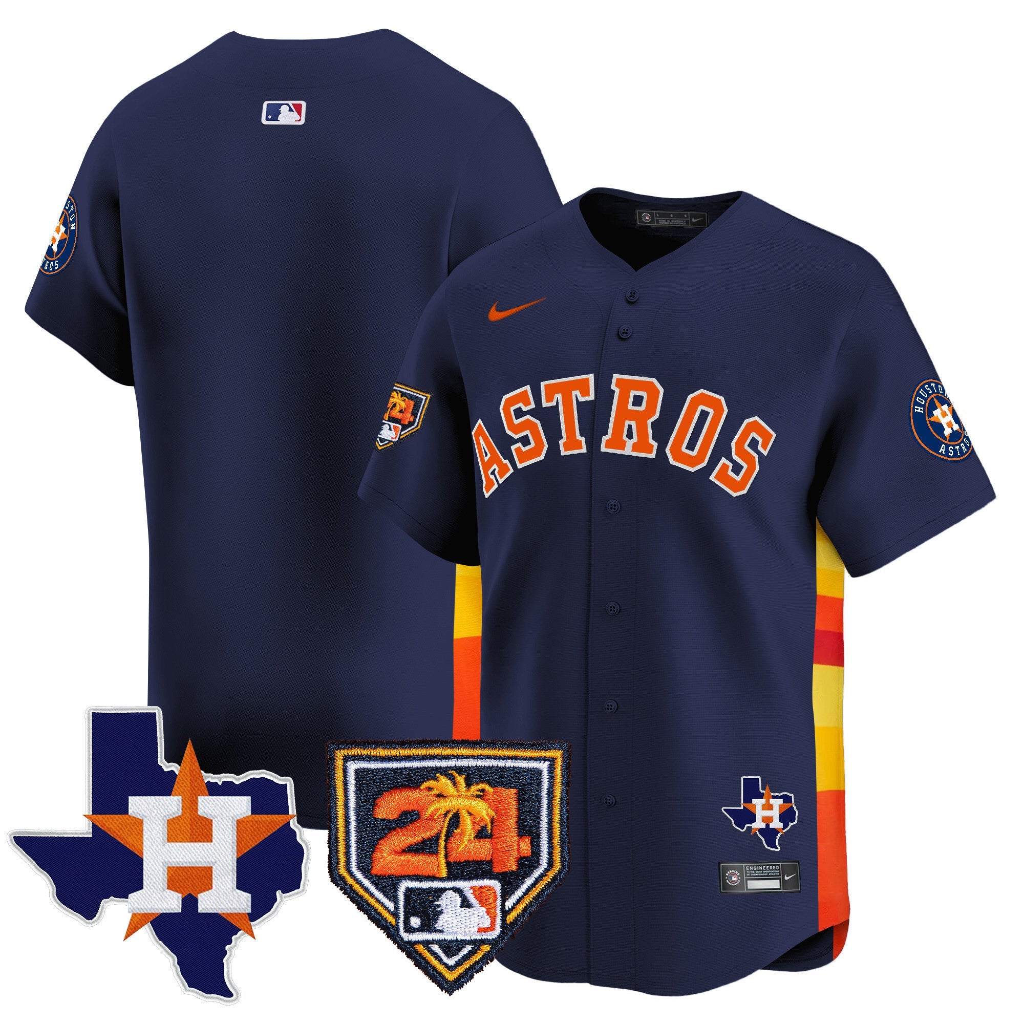 Men’s Houston 2024 Spring Training & Texas Patch Vapor Premier Limited Jersey