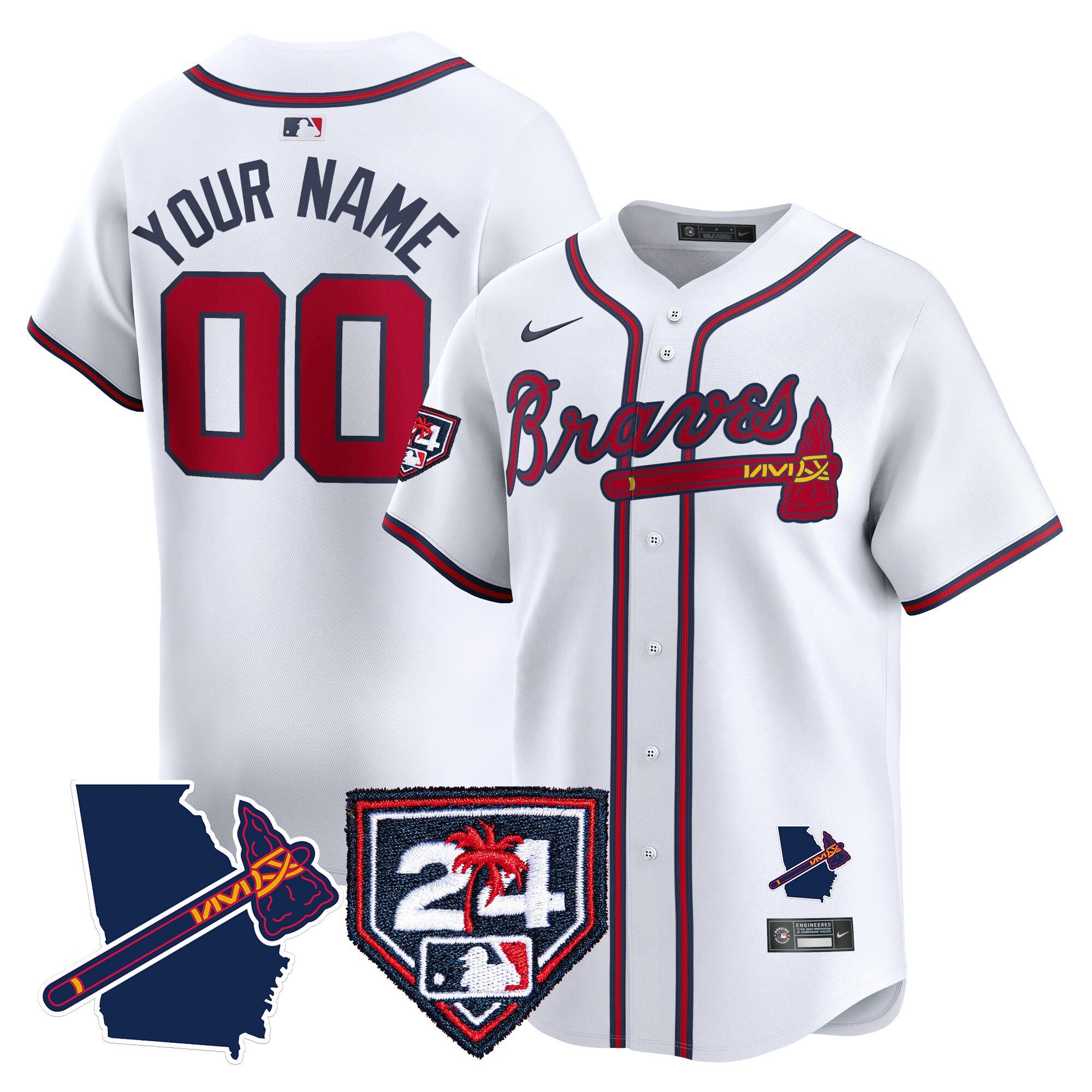 Atlanta 2024 Spring Training & Georgia Patch Vapor Premier Limited Custom Jersey
