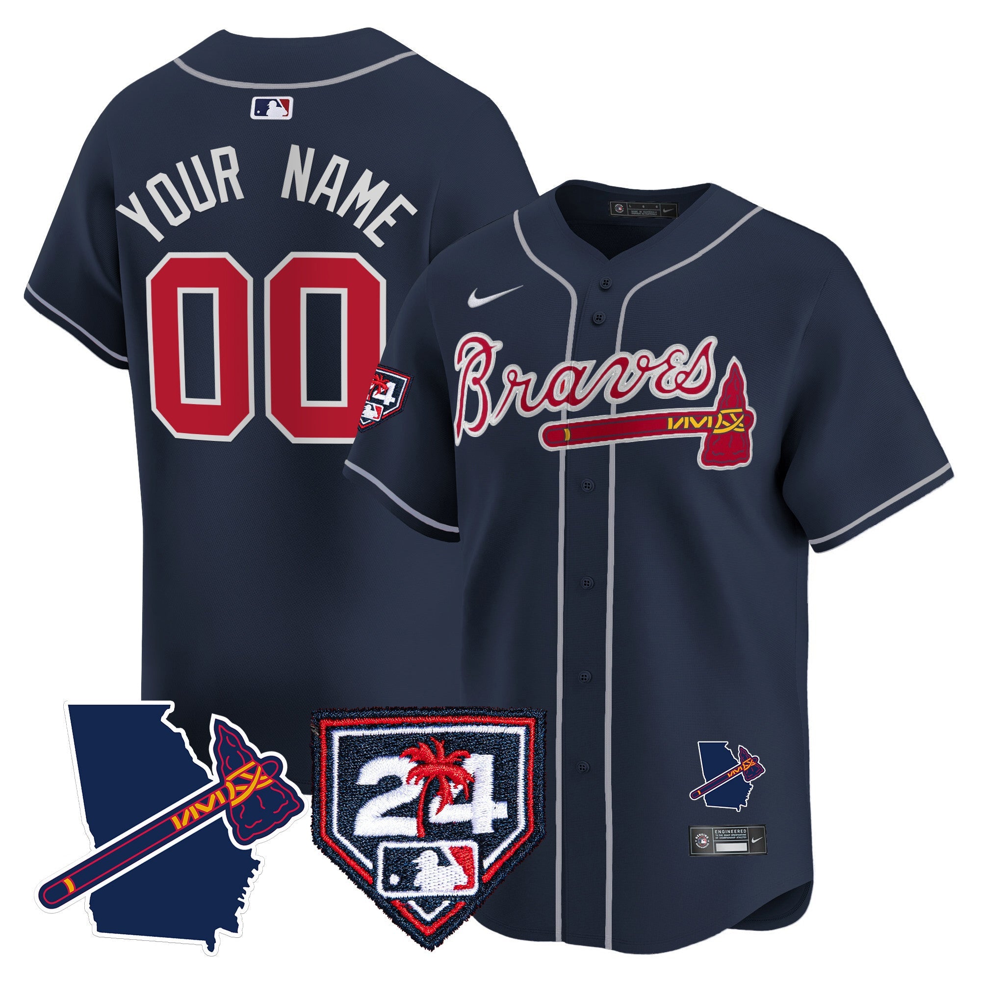 Atlanta 2024 Spring Training & Georgia Patch Vapor Premier Limited Custom Jersey