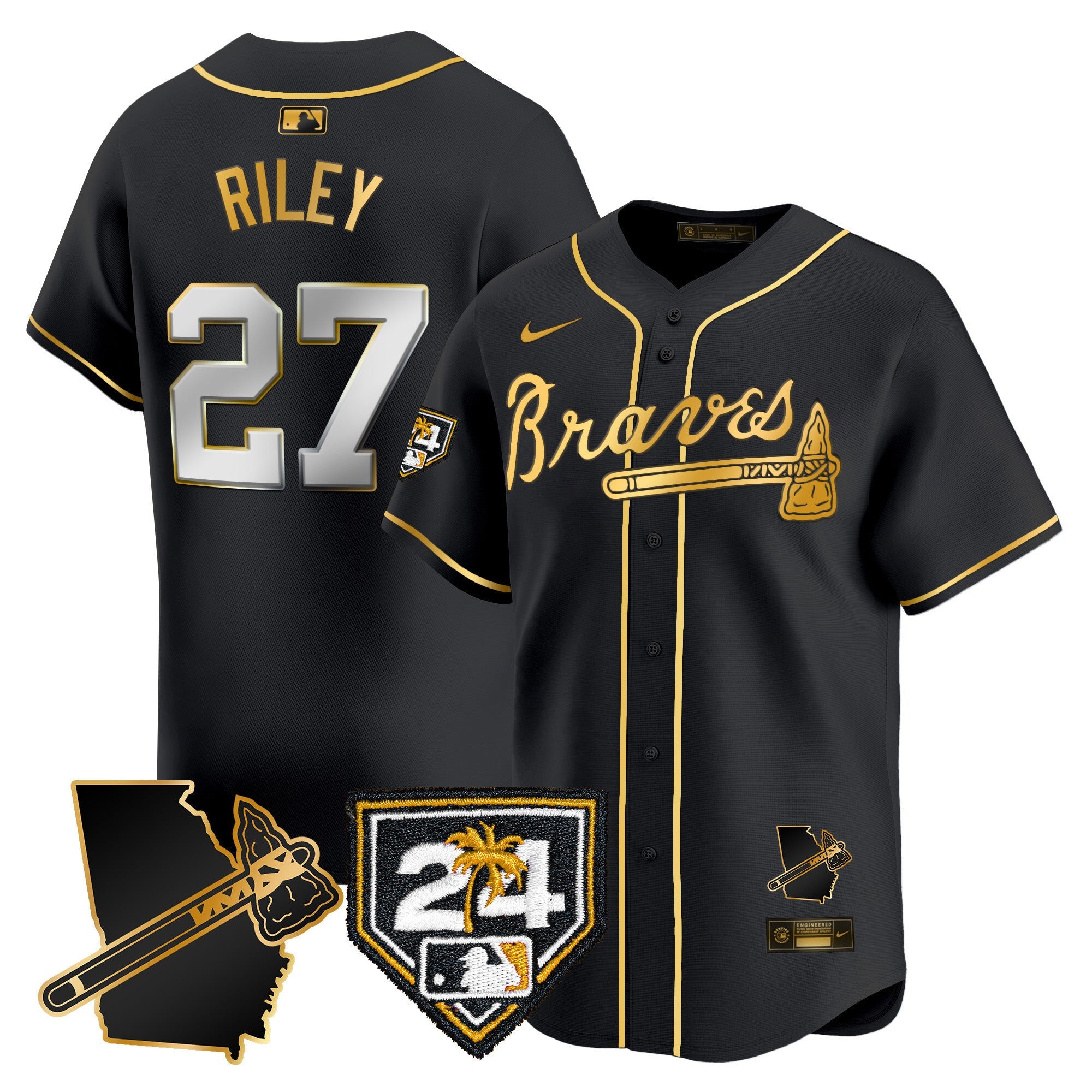 Men’s Atlanta 2024 Spring Training & Georgia Patch Vapor Premier Limited Jersey