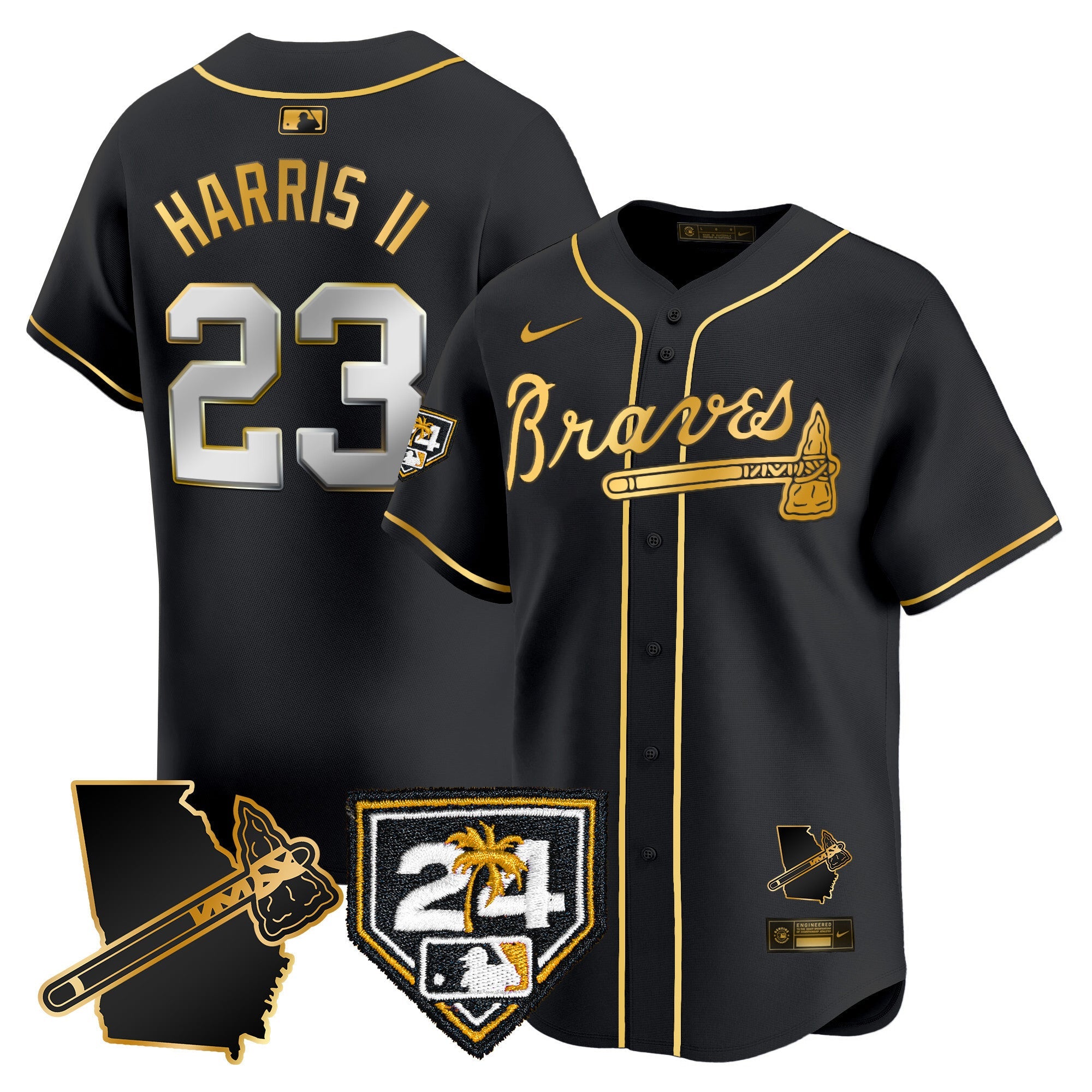 Men’s Atlanta 2024 Spring Training & Georgia Patch Vapor Premier Limited Jersey