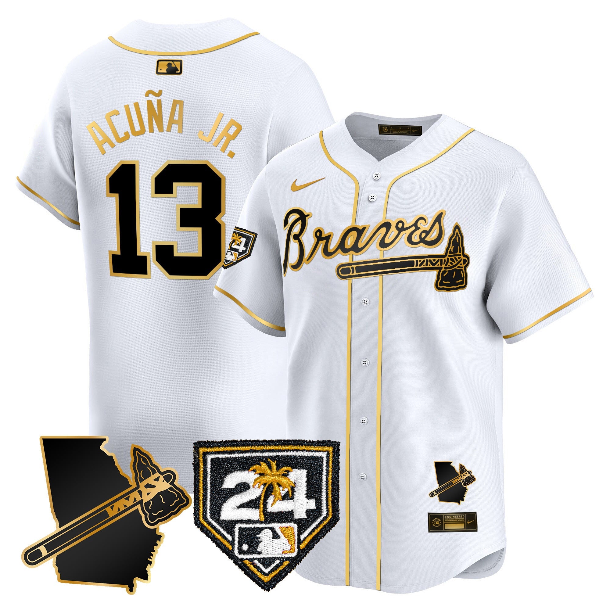Men’s Atlanta 2024 Spring Training & Georgia Patch Vapor Premier Limited Jersey