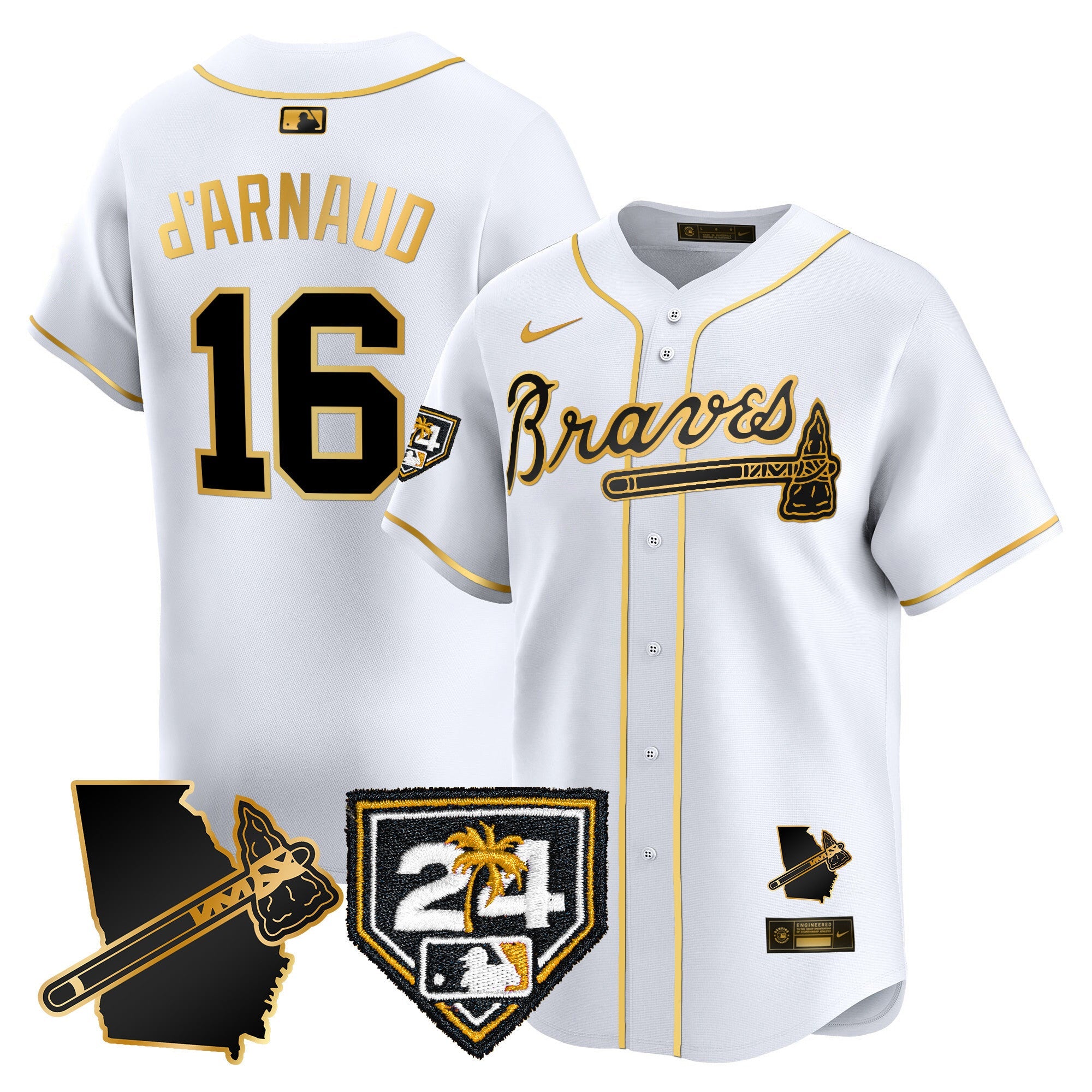Men’s Atlanta 2024 Spring Training & Georgia Patch Vapor Premier Limited Jersey