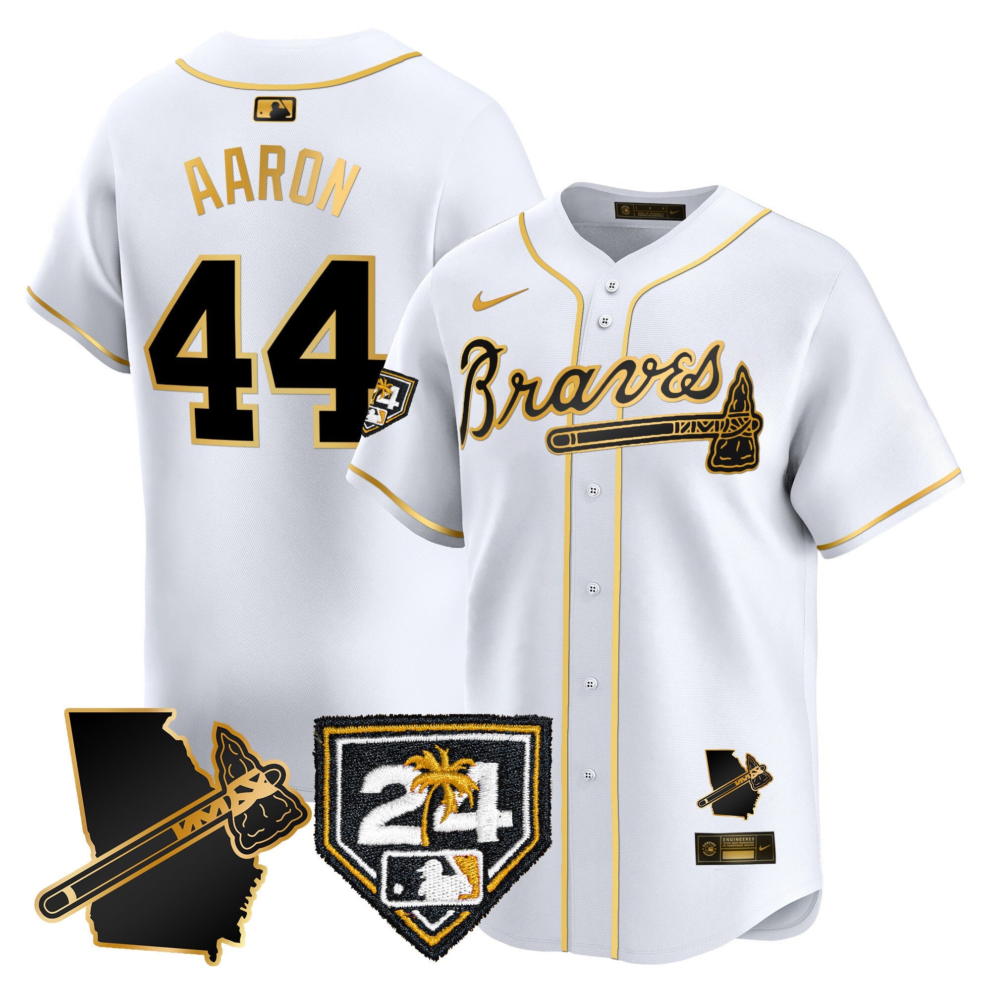 Men’s Atlanta 2024 Spring Training & Georgia Patch Vapor Premier Limited Jersey
