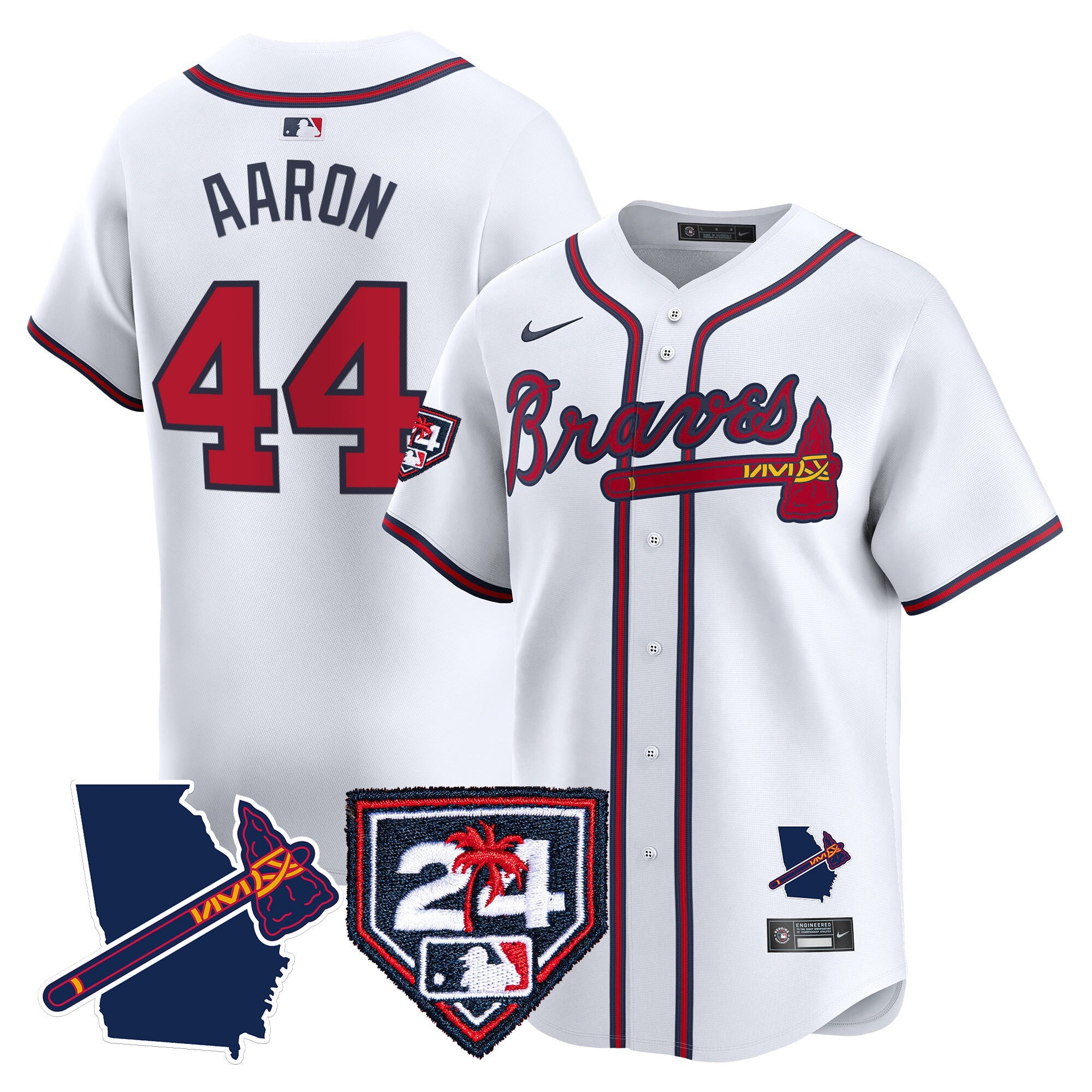 Men’s Atlanta 2024 Spring Training & Georgia Patch Vapor Premier Limited Jersey