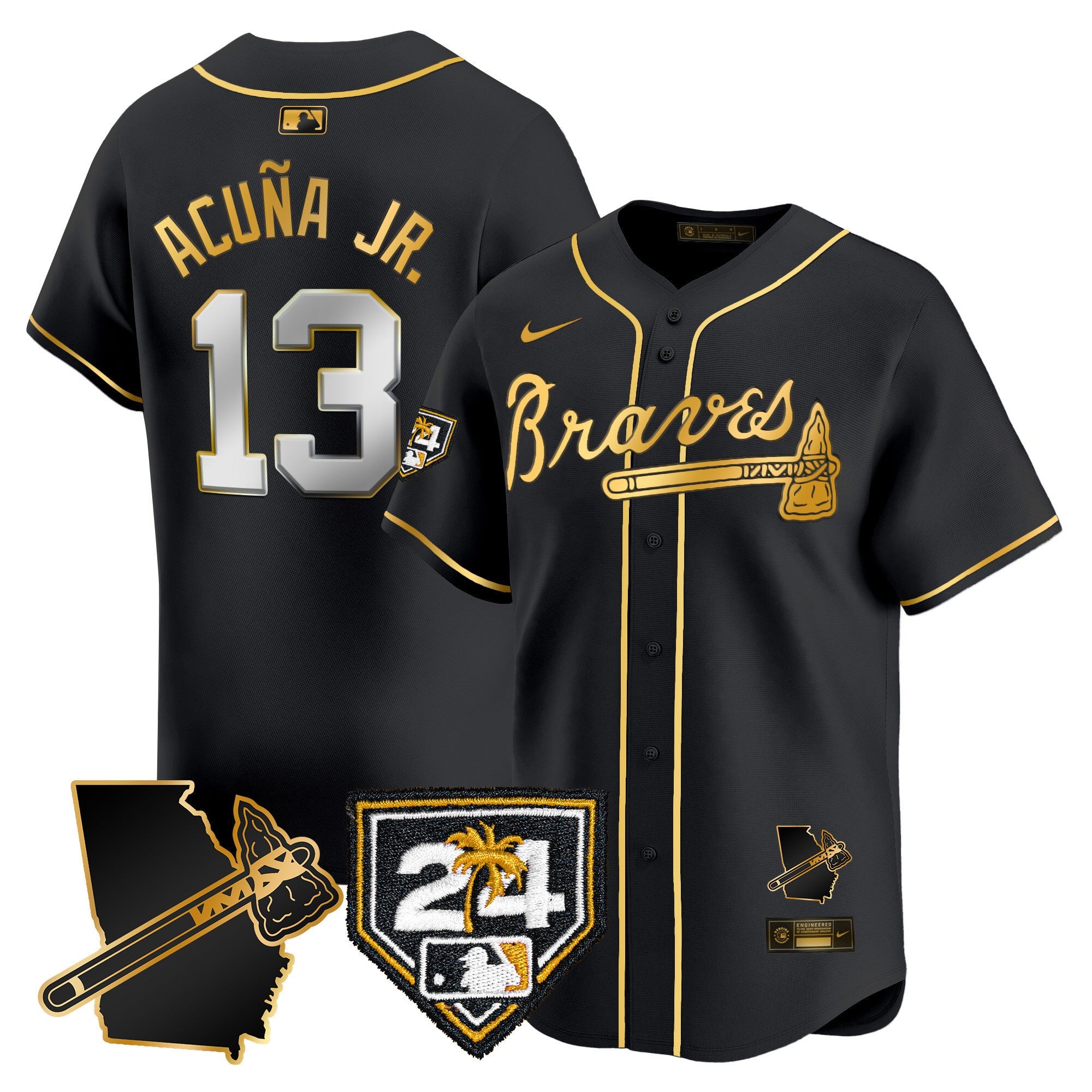 Men’s Atlanta 2024 Spring Training & Georgia Patch Vapor Premier Limited Jersey
