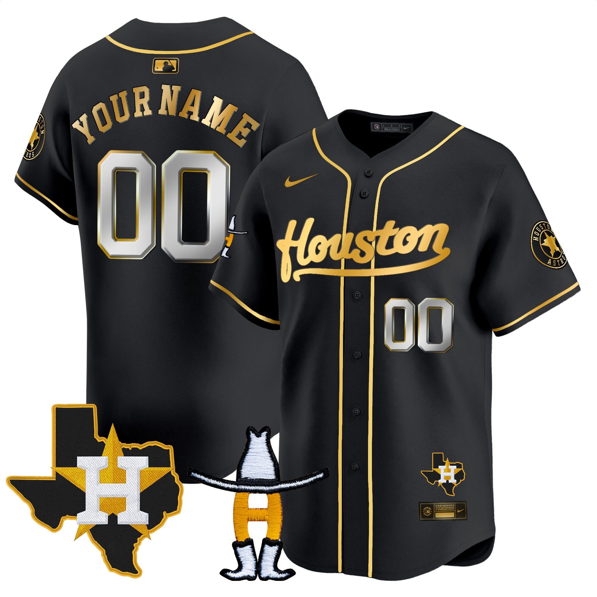 Houston Houston Rodeo Patch Vapor Premier Limited Custom Jersey
