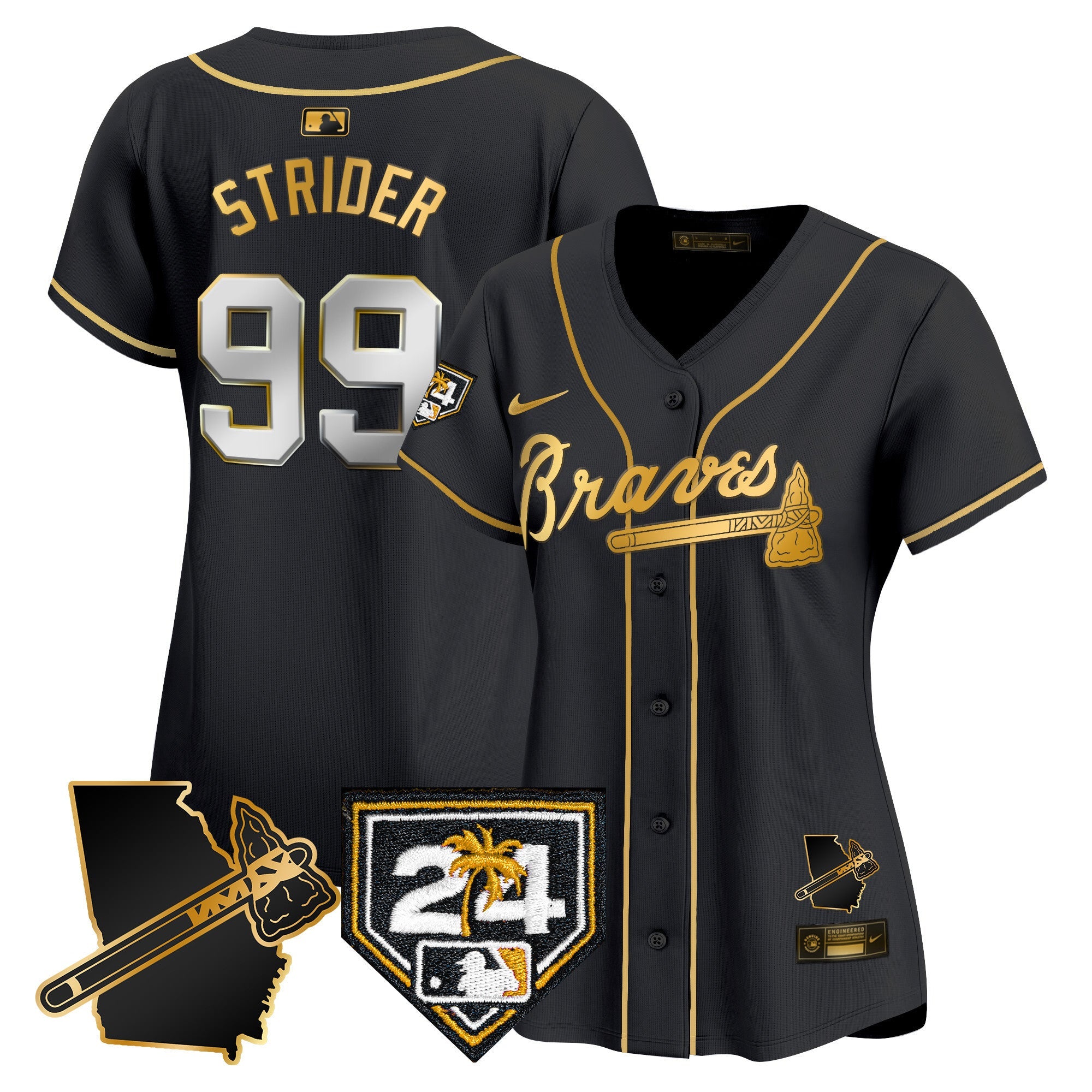 Women’s Atlanta 2024 Spring Training & Georgia Patch Vapor Premier Limited Jersey