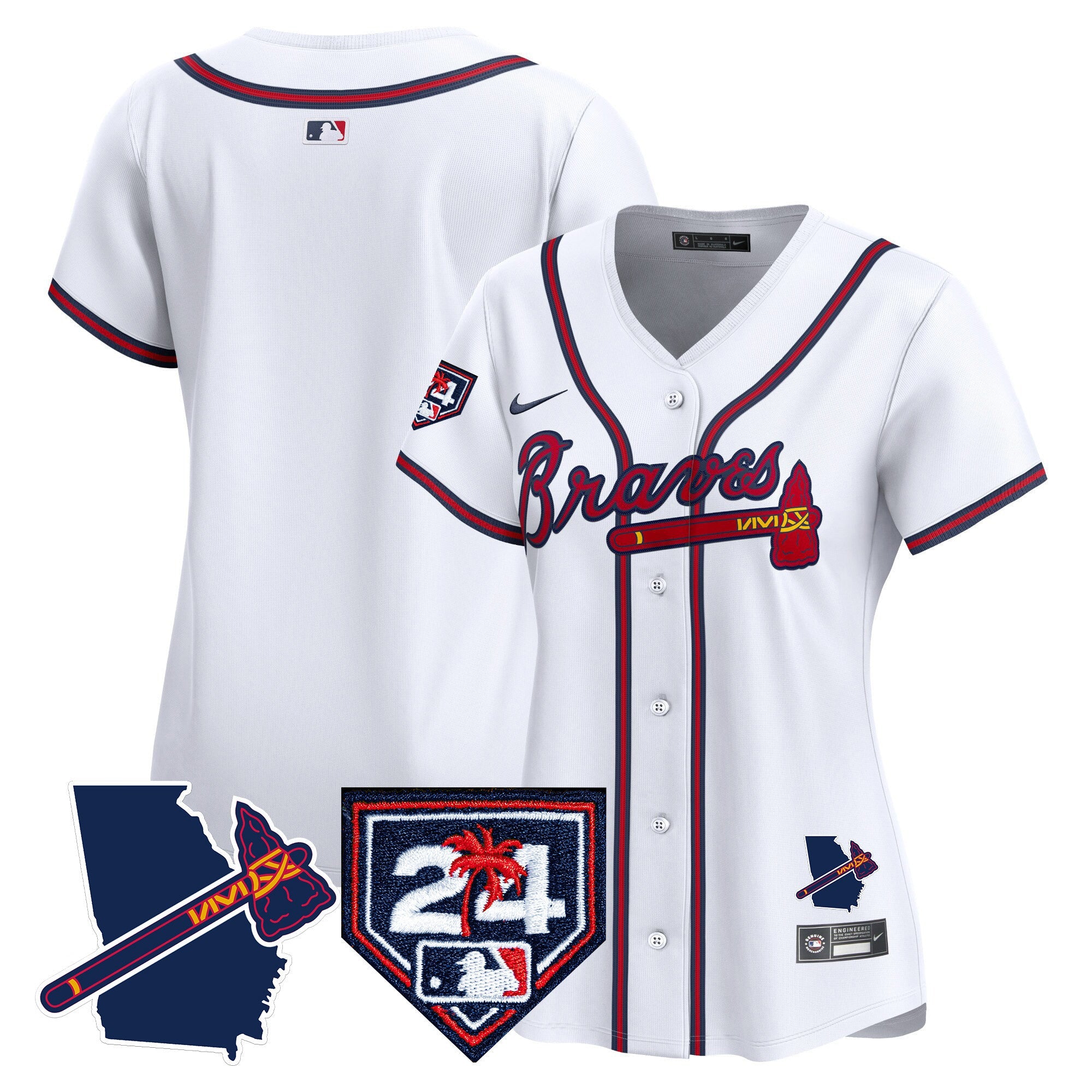 Women’s Atlanta 2024 Spring Training & Georgia Patch Vapor Premier Limited Jersey