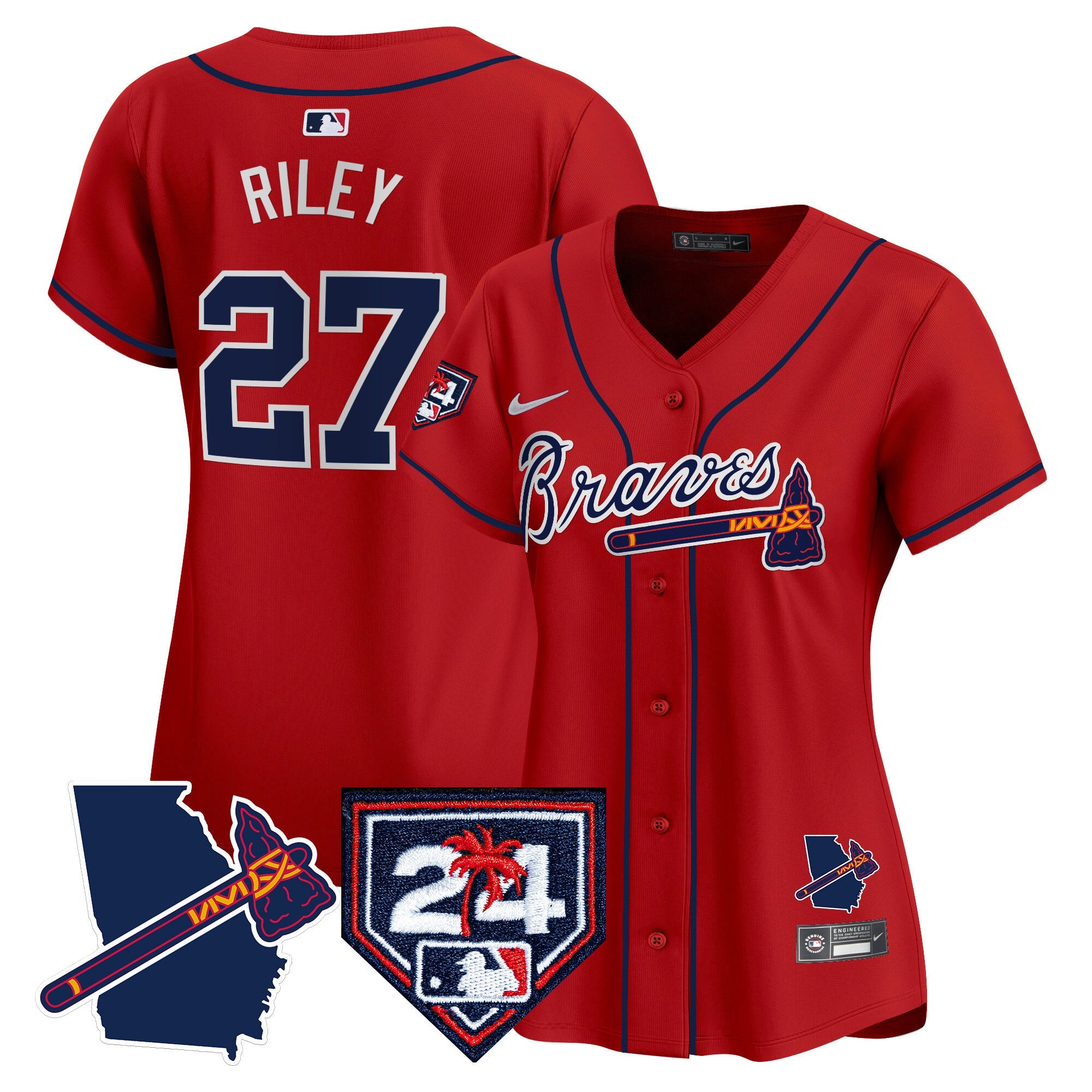 Women’s Atlanta 2024 Spring Training & Georgia Patch Vapor Premier Limited Jersey