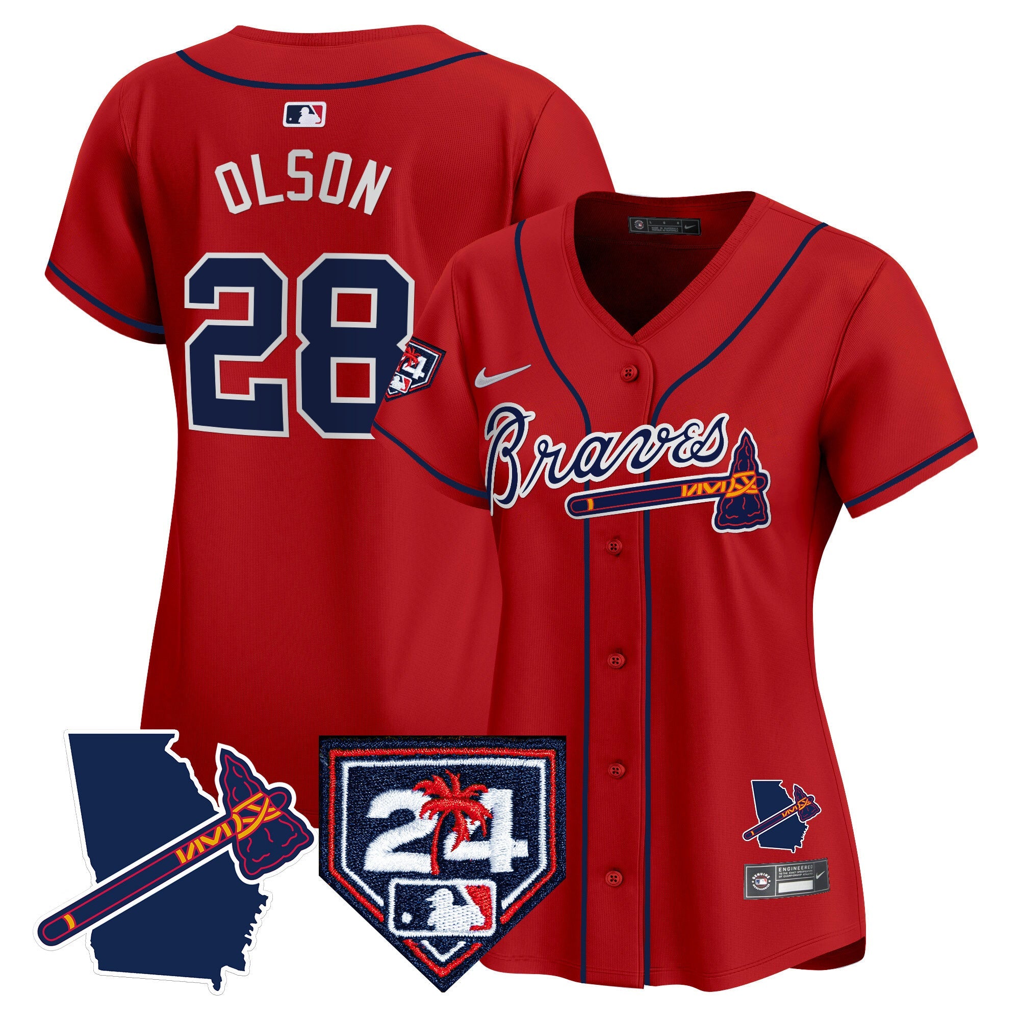 Women’s Atlanta 2024 Spring Training & Georgia Patch Vapor Premier Limited Jersey