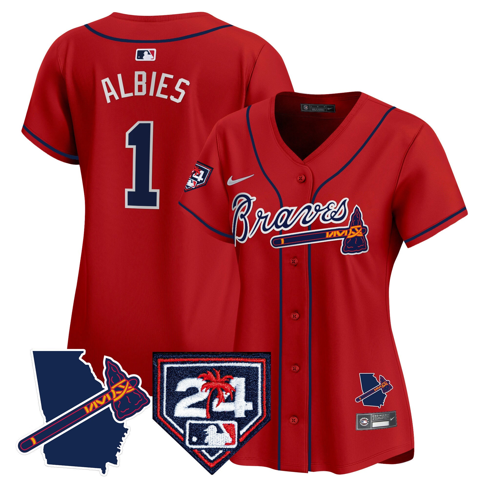 Women’s Atlanta 2024 Spring Training & Georgia Patch Vapor Premier Limited Jersey