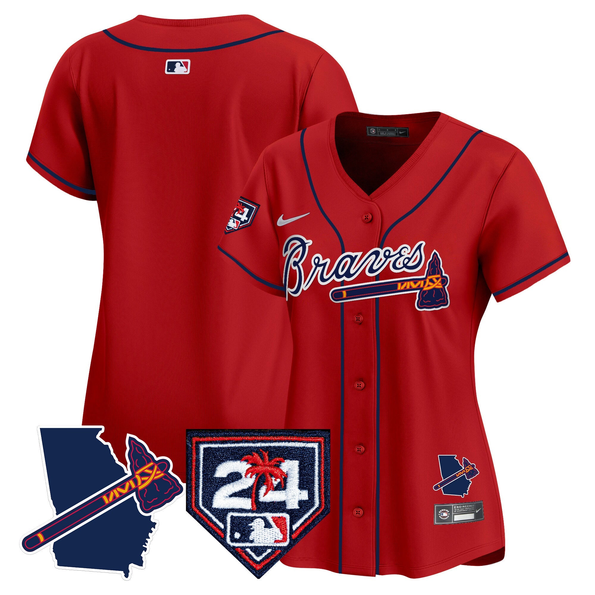 Women’s Atlanta 2024 Spring Training & Georgia Patch Vapor Premier Limited Jersey